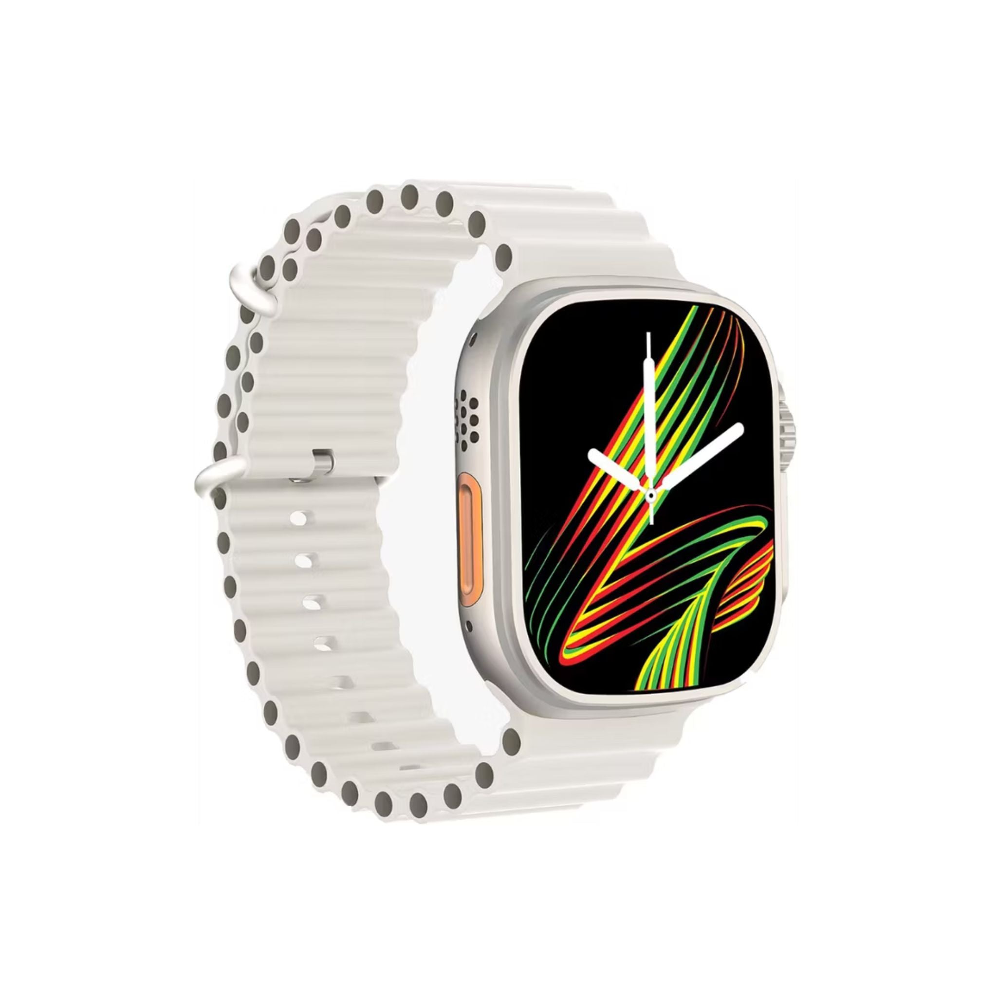 Green Lion Communicate Ultra Smart Watch with 1.85" Amoled Screen Dispaly, 280mAh Battery Capacity, Wireless Charging, AI Voice Assistant, 125 MB Flash Storage, 3-5 Days Working Time - Silver