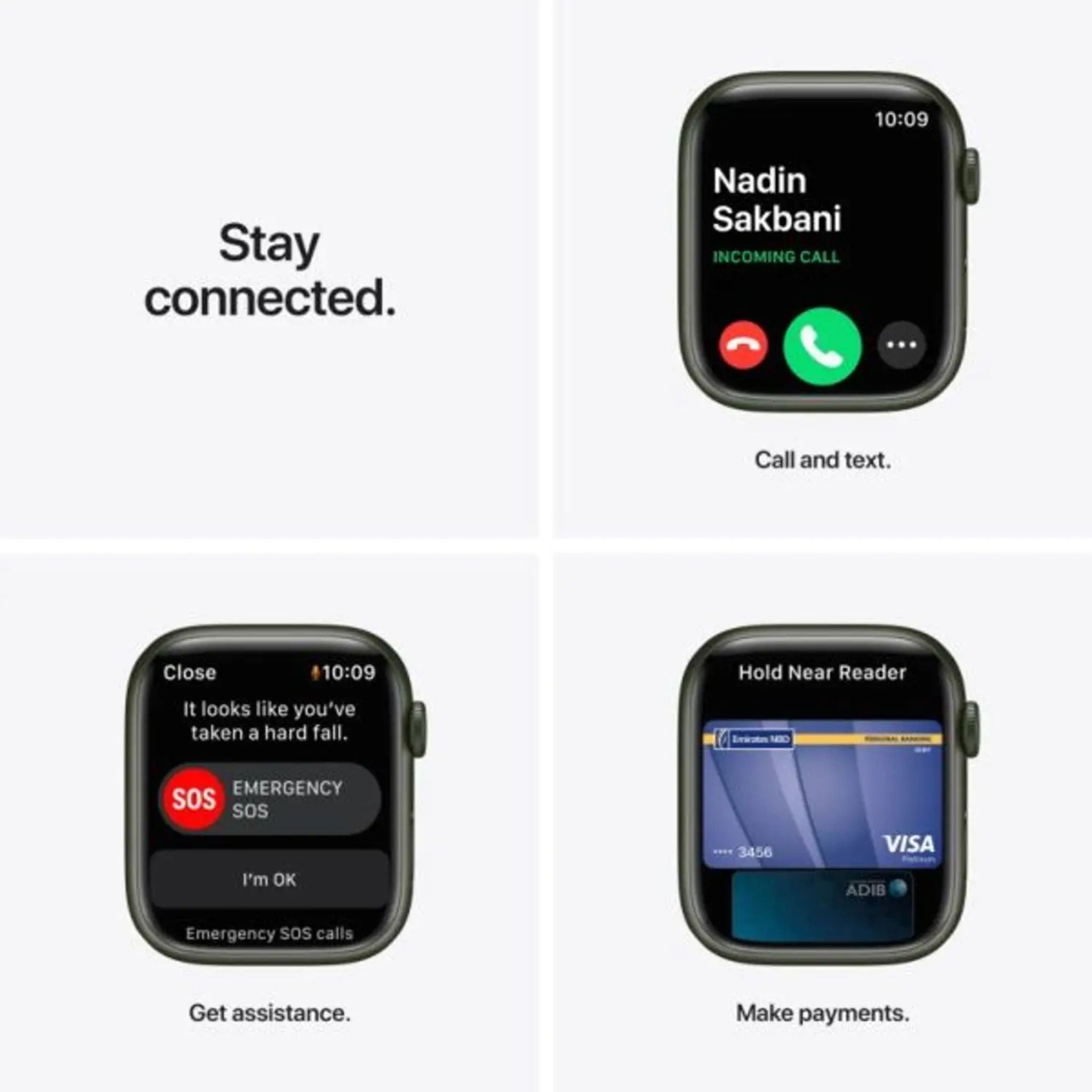 Apple Watch Series 7 GPS+ Cellular, 45mm Green Aluminium Case with Clover Sport Band