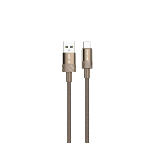 Green Lion Desert Spark Cable USB-A to USB-C, 3A/5V, 15W Power, Wide Compatibility, Charge & Sync Capability - Desert Titanium