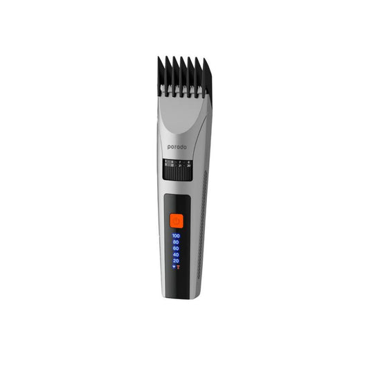 Porodo LifeStyle Rechargeable LED display Hair Clipper With Two Cutting Modes 1200mAh_Grey