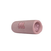 A pink JBL Flip 6 portable Bluetooth speaker.