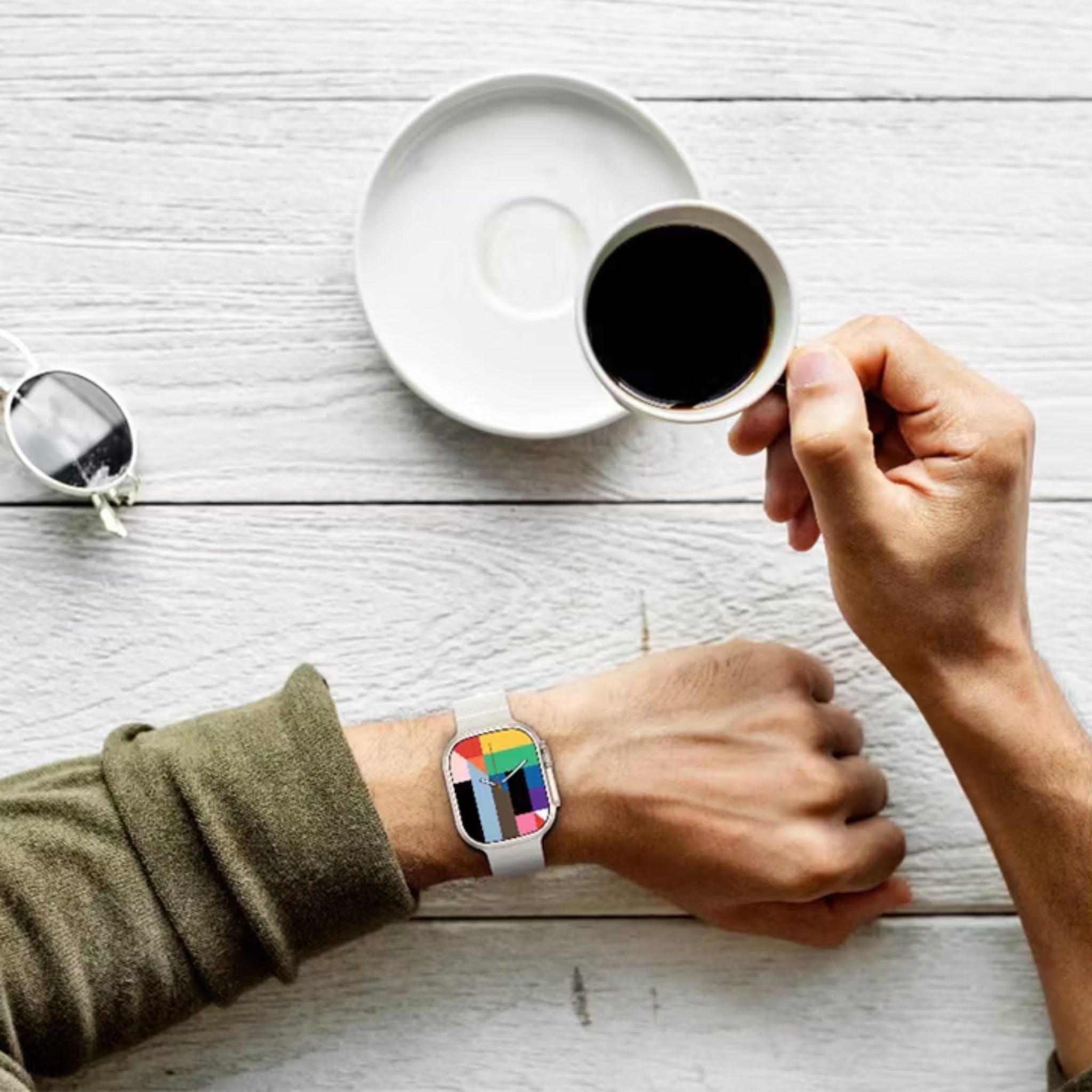 Green Lion Communicate Ultra Smart Watch with 1.85" Amoled Screen Dispaly, 280mAh Battery Capacity, Wireless Charging, AI Voice Assistant, 125 MB Flash Storage, 3-5 Days Working Time - Silver