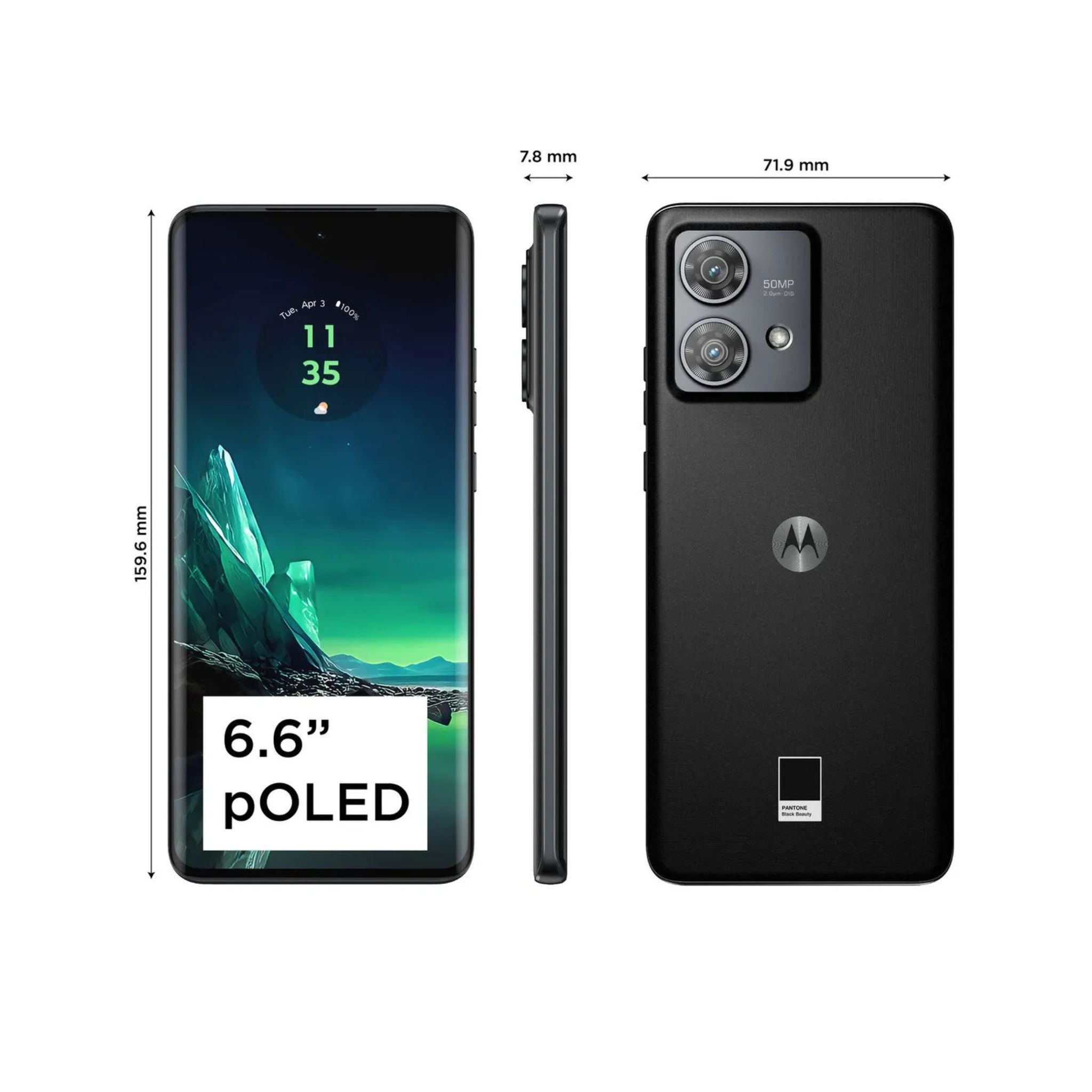 Motorola Edge 40 Neo 5G, Single + eSIM 12GB RAM 256GB ROM - International Version- Black Beauty