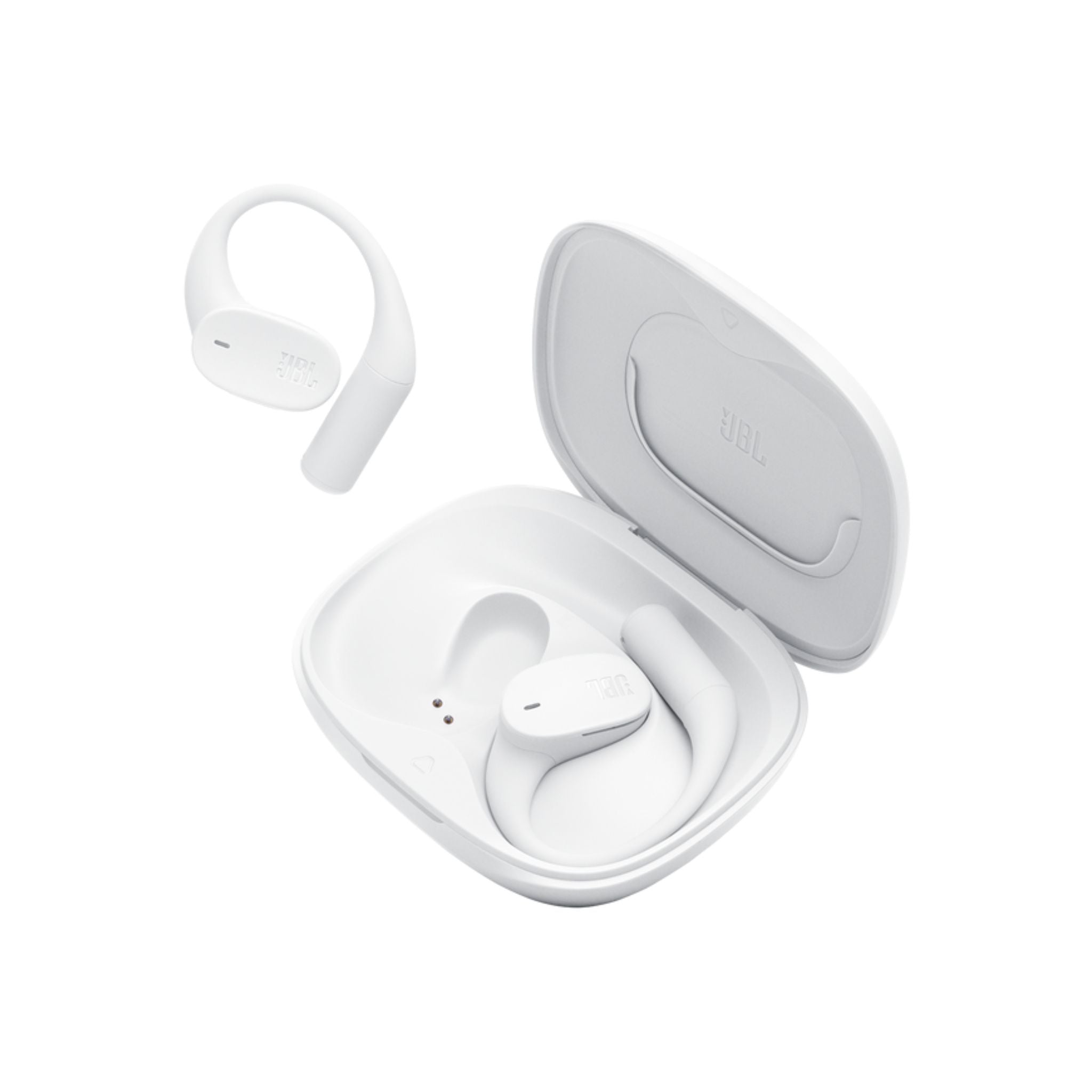 JBL Sense Lite Wireless Earbuds with Open Design and Ear Hook, JBL OpenSound Air Conduction Technology, 32 Hours Operation, Water & Dust Resistant IP54- White
