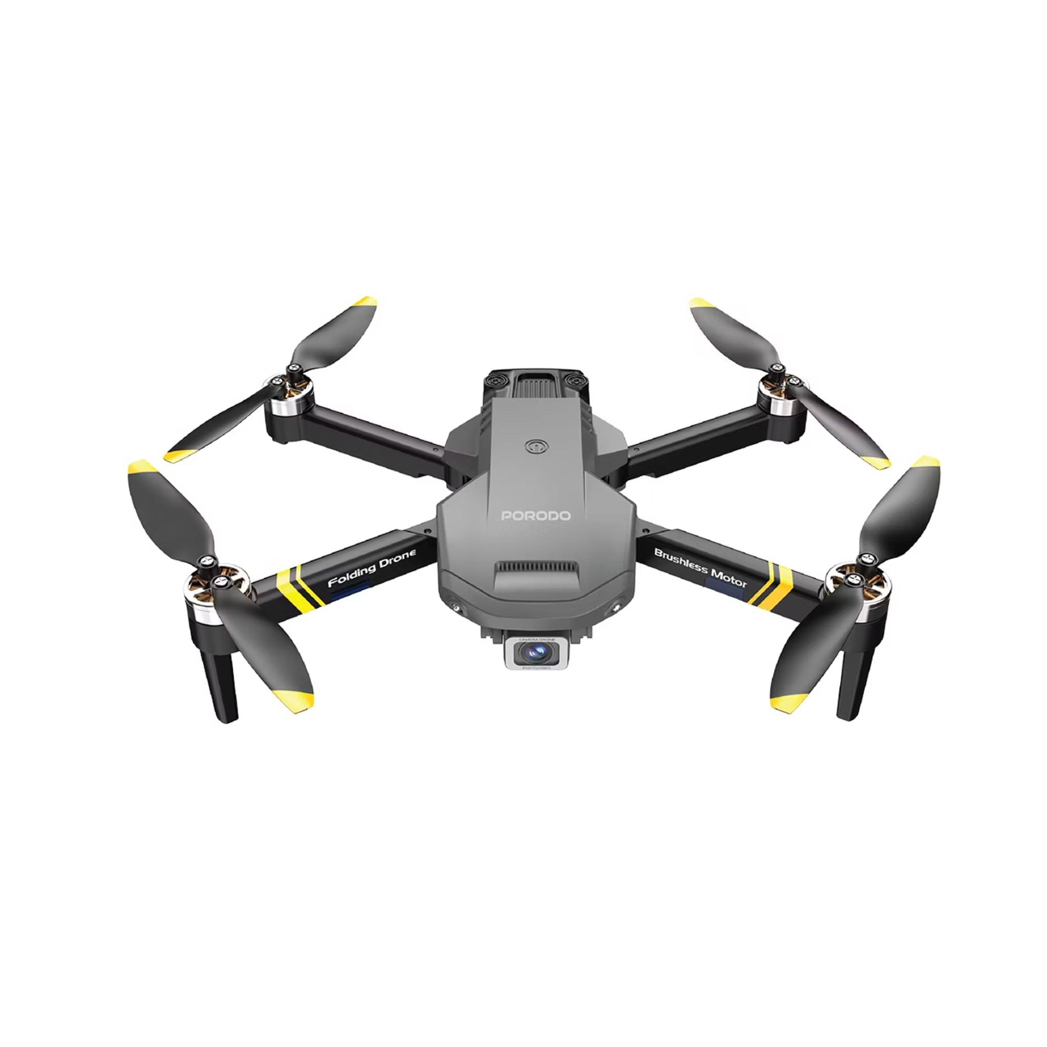 Porodo Aero View Drone with 120m Operational Distance, 360° Flip and Roll, Easy Takeoff & Landing, Up to 12 Minutes Flight Time, 10Km/h Max Speed, 120 Minutes Charging Time - Black