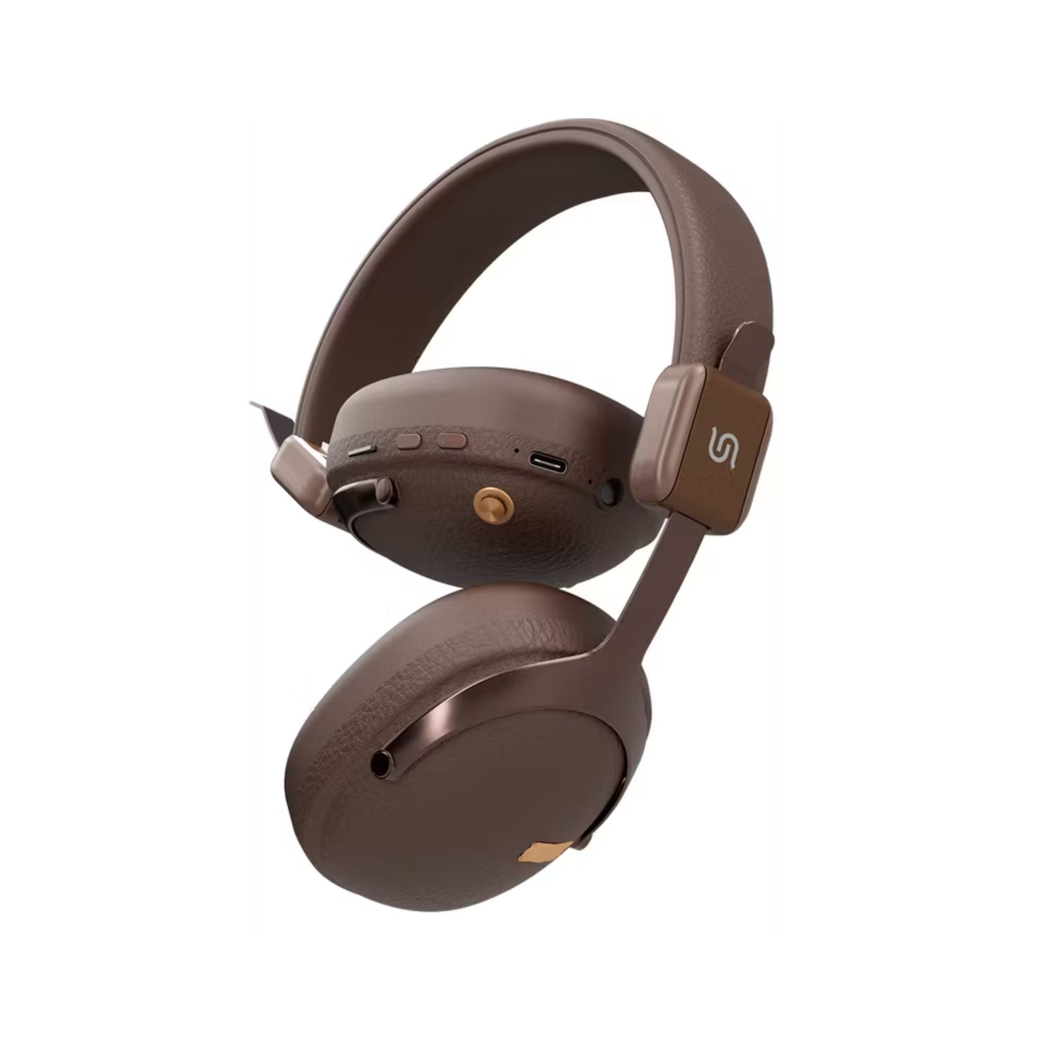 Porodo Soundtec Onyx Sonic Wireless Headphones – Noise Reduction, Bluetooth 5.4, Type-C Charging, 2H Charge, 18H Playtime, 10m Range, Game & EQ Modes, TF Card Support, Foldable, Multi-Function Controls-Brown