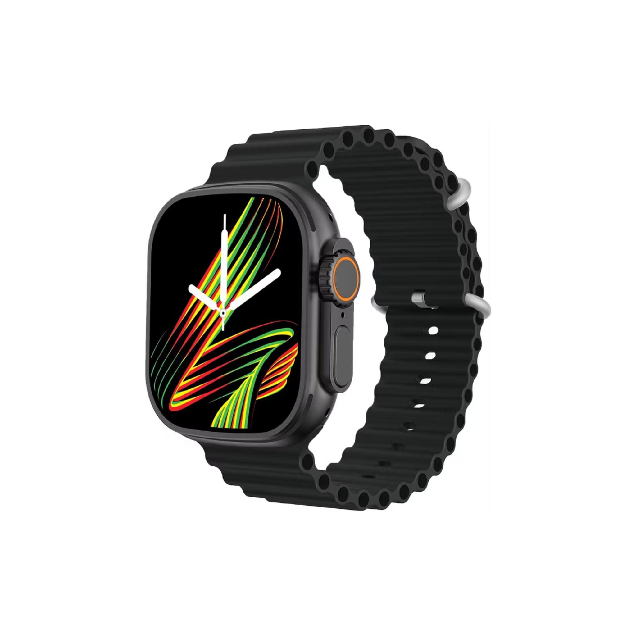 Green Lion Communicate Ultra Smart Watch with 1.85" Amoled Screen Dispaly, 280mAh Battery Capacity, Wireless Charging, AI Voice Assistant, 125MB Flash Storage, 3-5 Days Working Time - Black