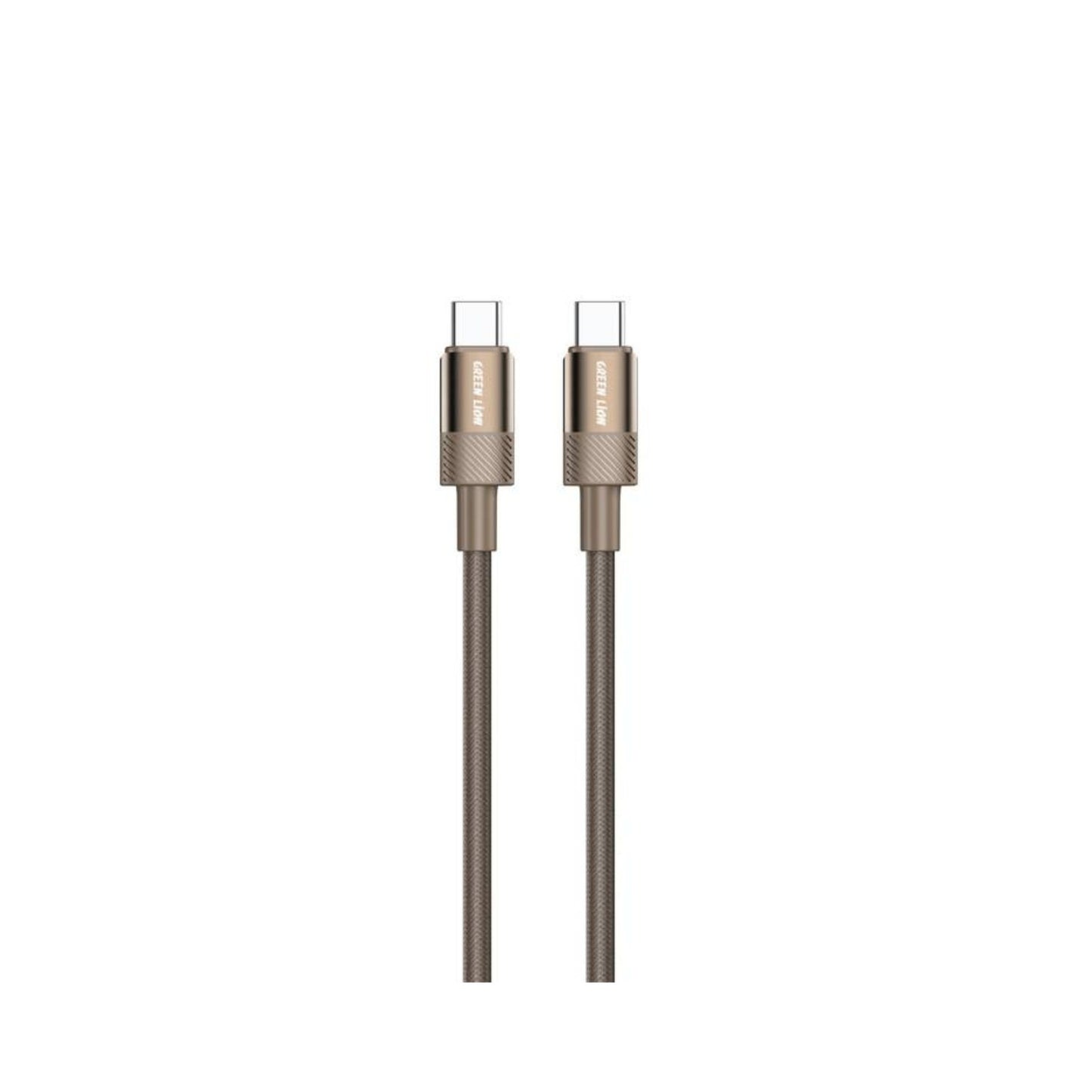 Green Lion Desert Spark Cable USB-C to USB-C, 3A/20V, 60W Power, Wide Compatibility, Charge & Sync Capability - Desert Titanium