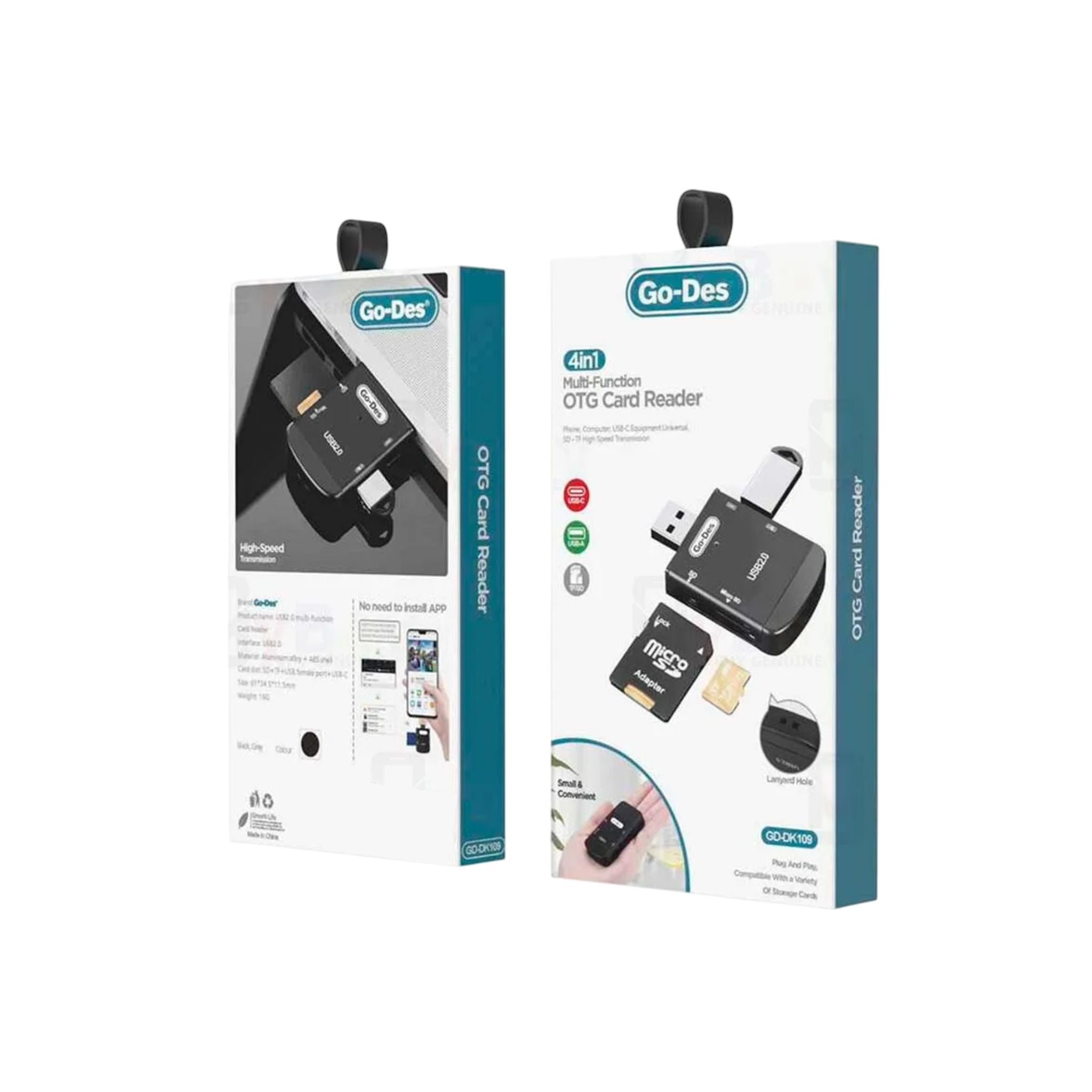 GO-DES (GD-DK109) 4 in 1 USB Memory Card Reader and Multiplexer Adapter-Black