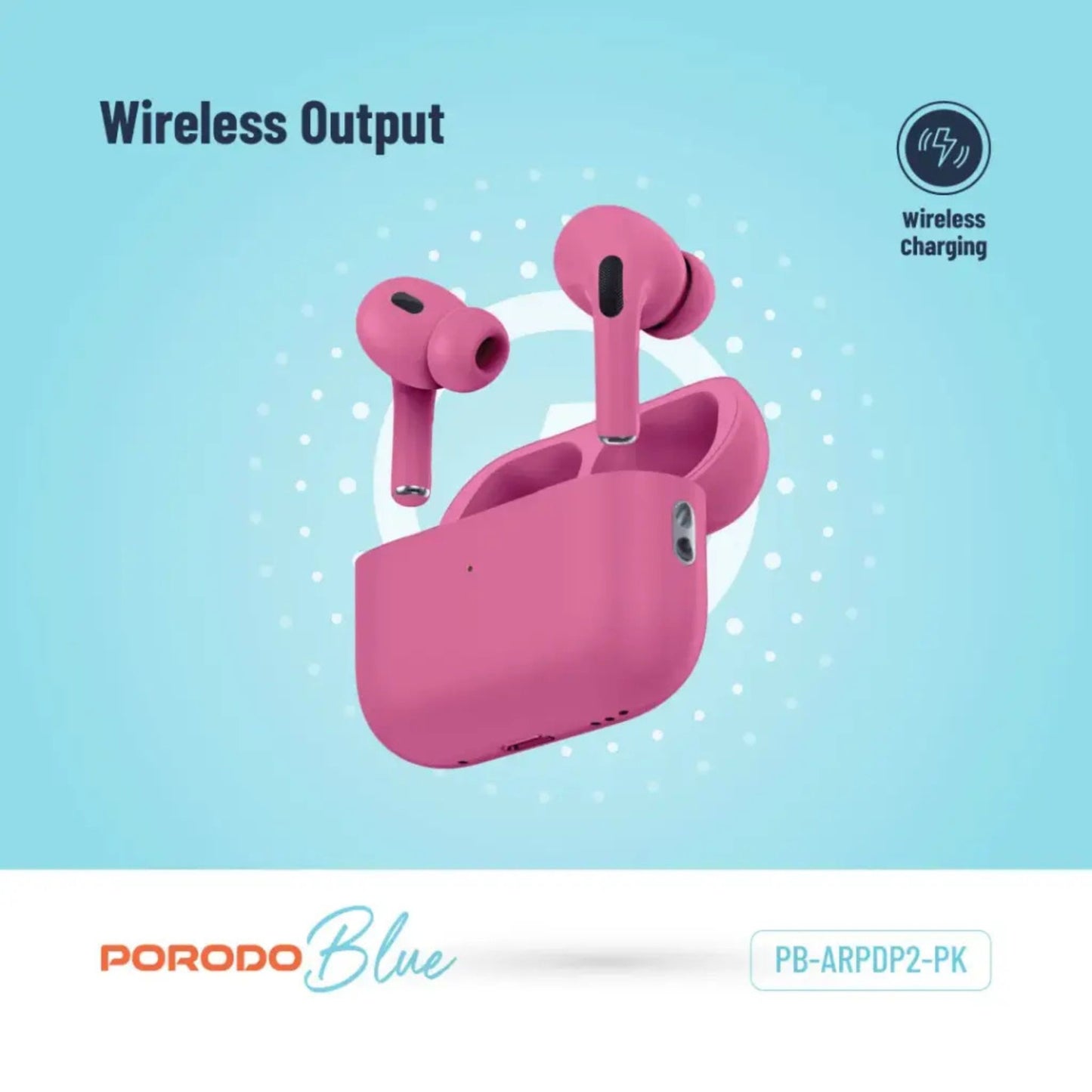 Porodo Blue Deep Bass Wireless Earbuds Pro 2 with Swipe Volume