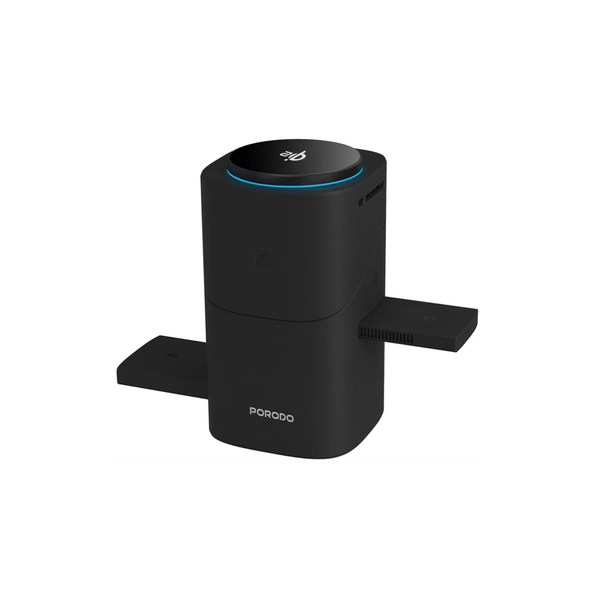 Porodo 3-in-1 Wireless Charger, Auto-Slide Modular Charging, Flexible Viewing Angle, Type-C Charging Interface, For iPhone 16 15 14 13 12,wireless charger -Black