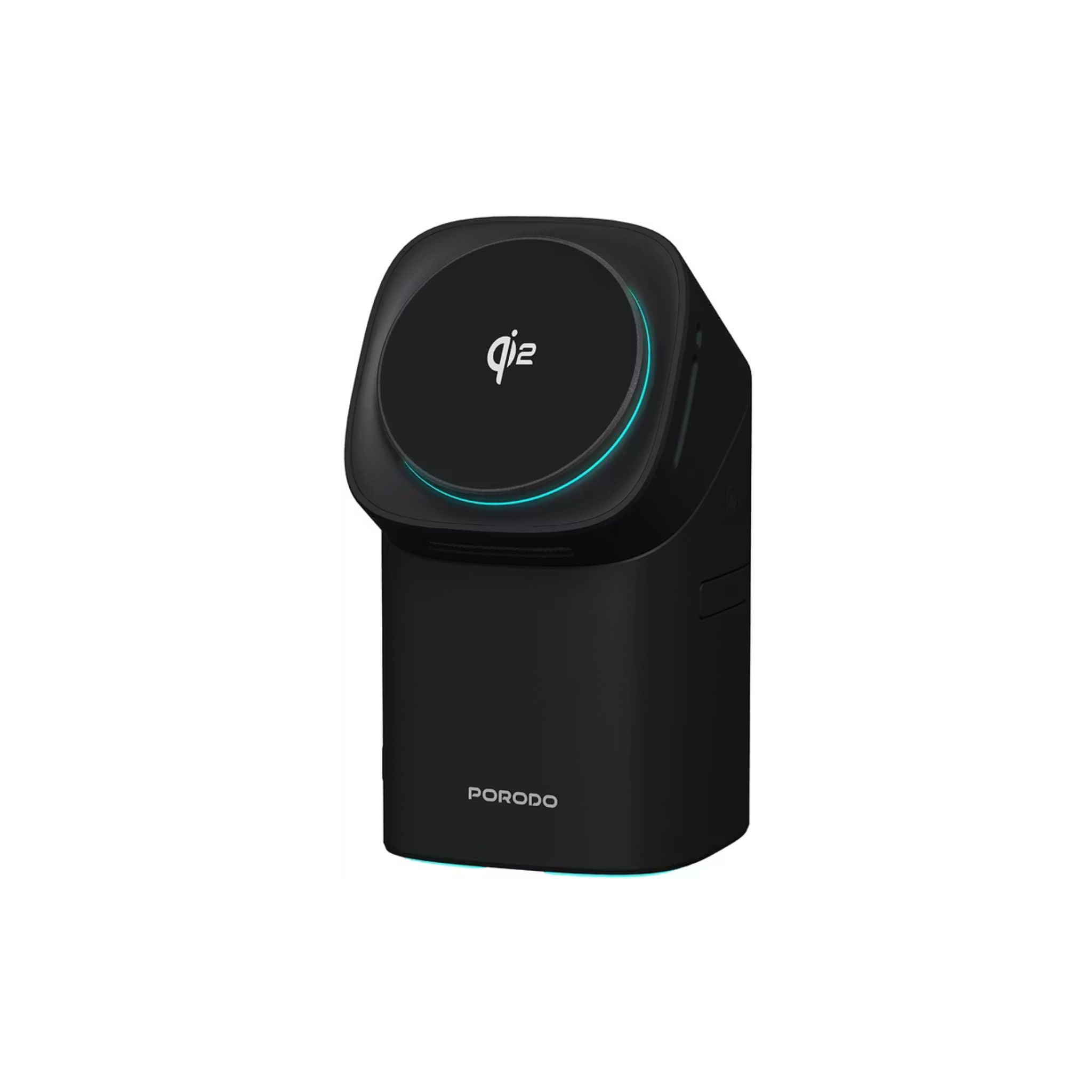 Porodo 3-in-1 Wireless Charger, Auto-Slide Modular Charging, Flexible Viewing Angle, Type-C Charging Interface, For iPhone 16 15 14 13 12,wireless charger -Black