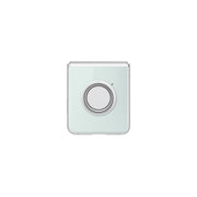 Square light switch with circular design on a white background