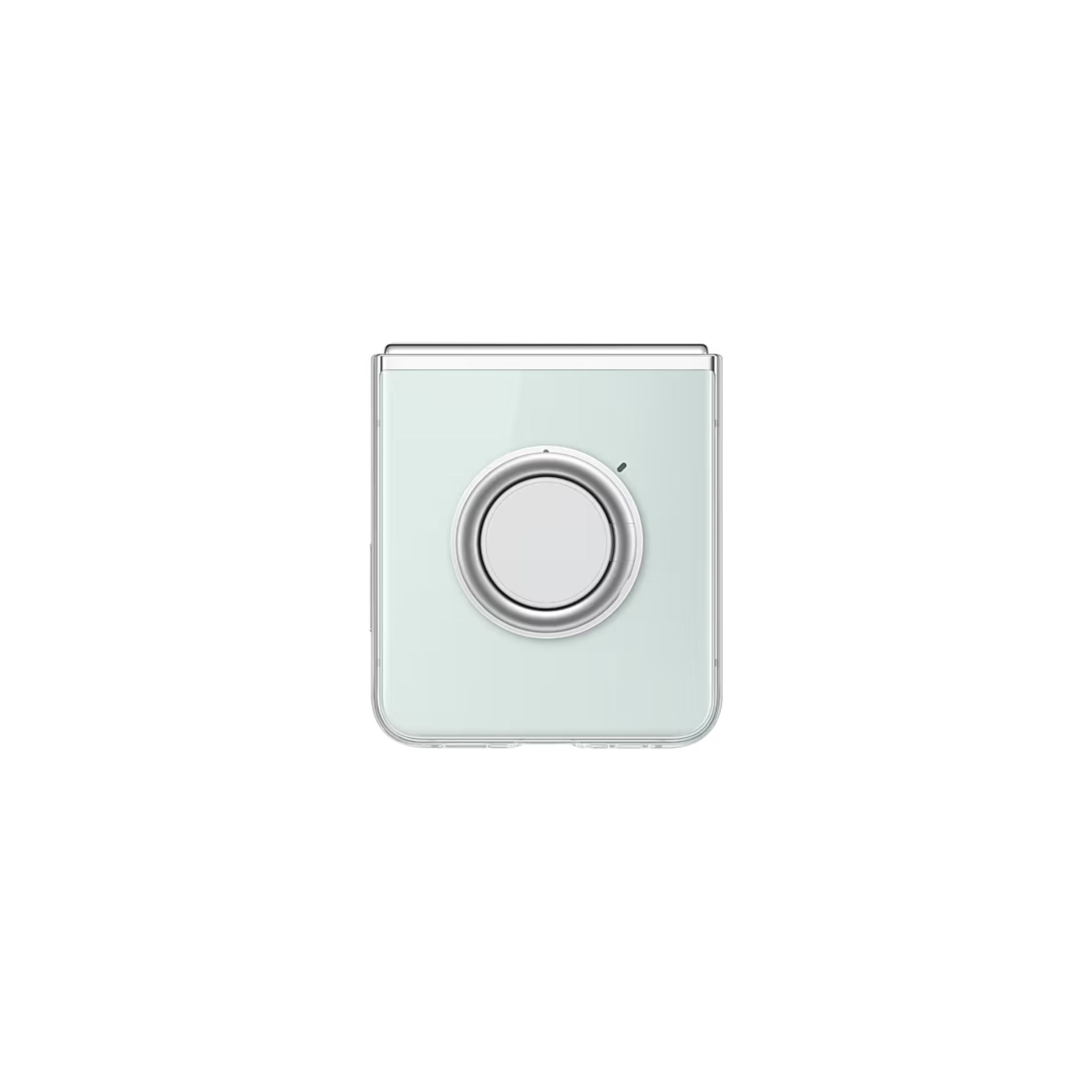 Square light switch with circular design on a white background