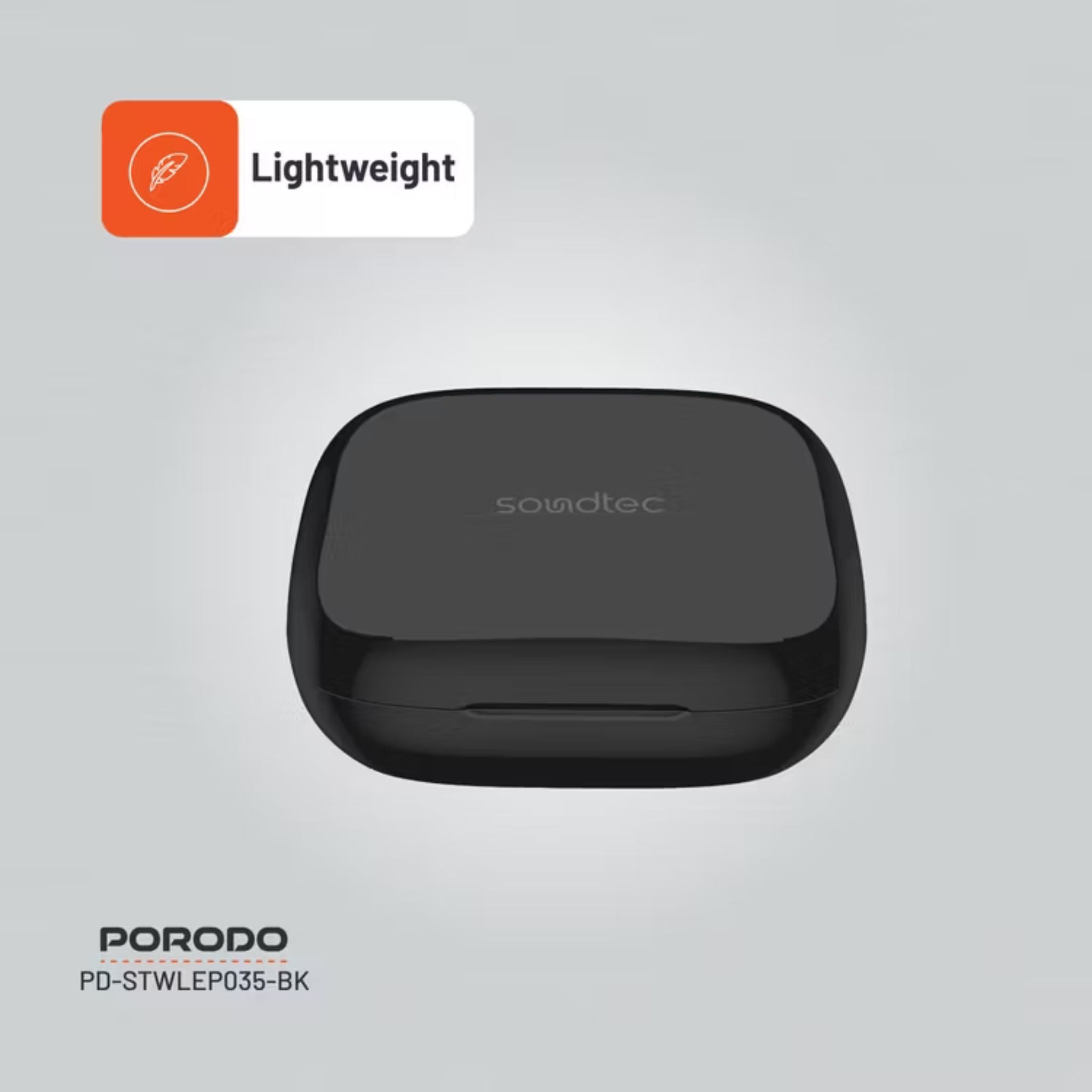 Porodo Soundtec TWS Ear Clip, 10m Transmission Range, Bluetooth V5.3, Up to 24 Hours Play Time, 300mAh Battery Capacity - BlackPorodo Soundtec TWS Ear Clip, 10m Transmission Range, Bluetooth V5.3, Up to 24 Hours Play Time, 300mAh Battery Capacity - Black