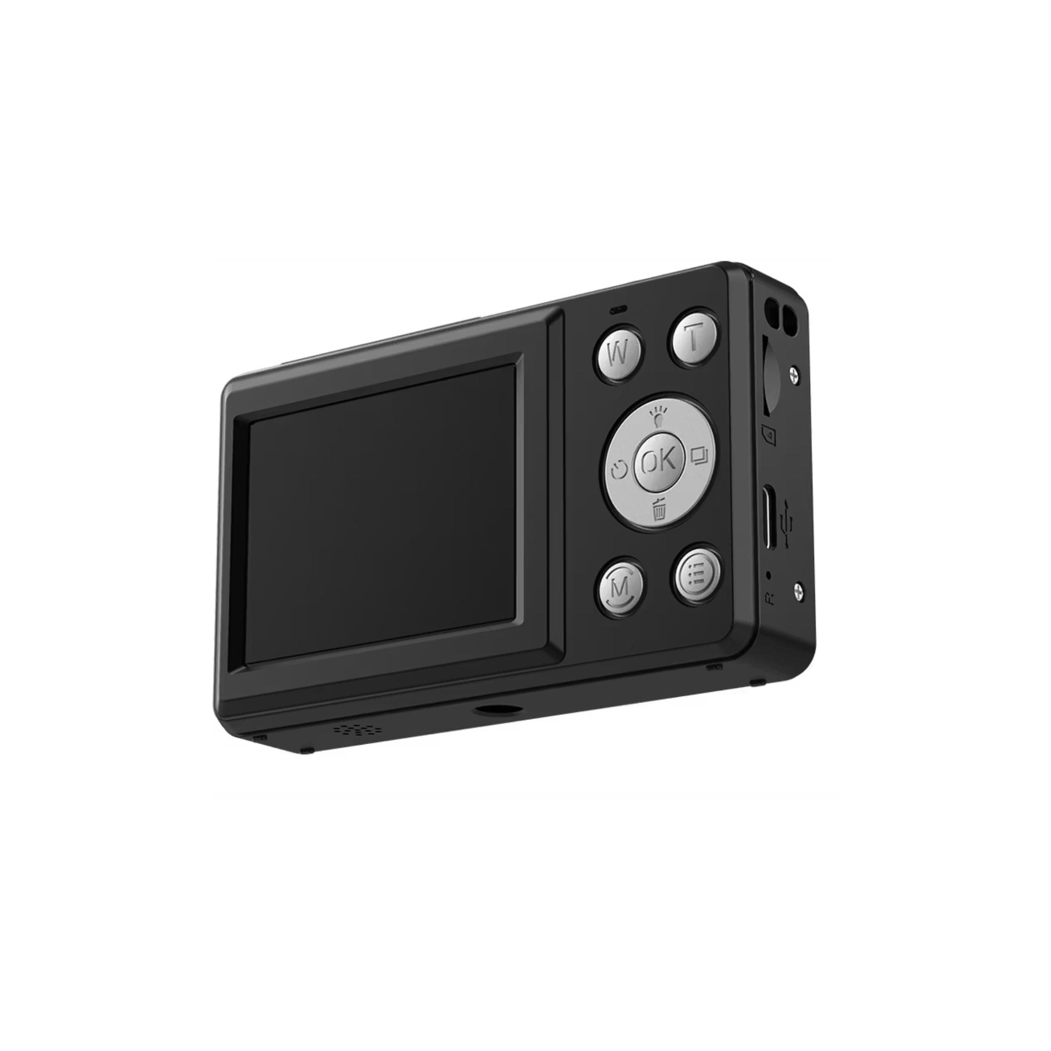 Porodo Dual-Screen Digital Camera with 18X Digital Zoom, Auto-Focus, Dual-Screen Display, 75° Wide View Angle, 4K Ultra HD - Black