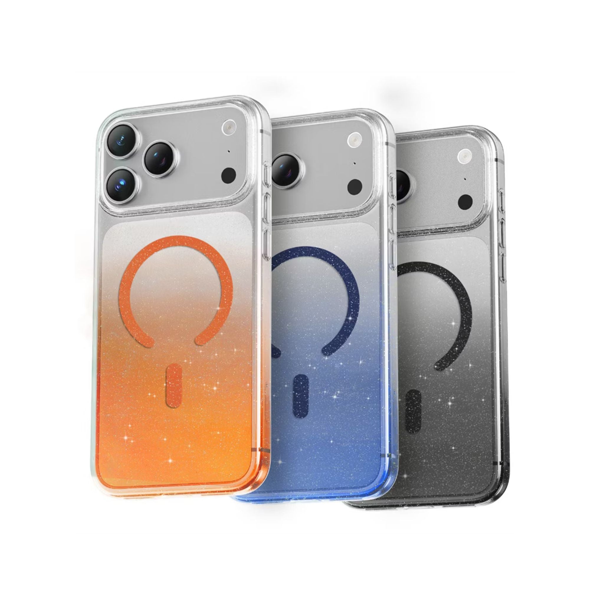 Green Lion Glitter MagSafe Case for iPhone 17 Pro Max, Anti-Fingerprint & Anti-Scratch, Comfortable Grip, Camera Protection, Anti-Yellowing, Ultra-Slim & Lightweight Design - Orange