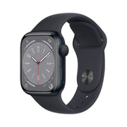 Smartwatch with a dark blue band on a white background