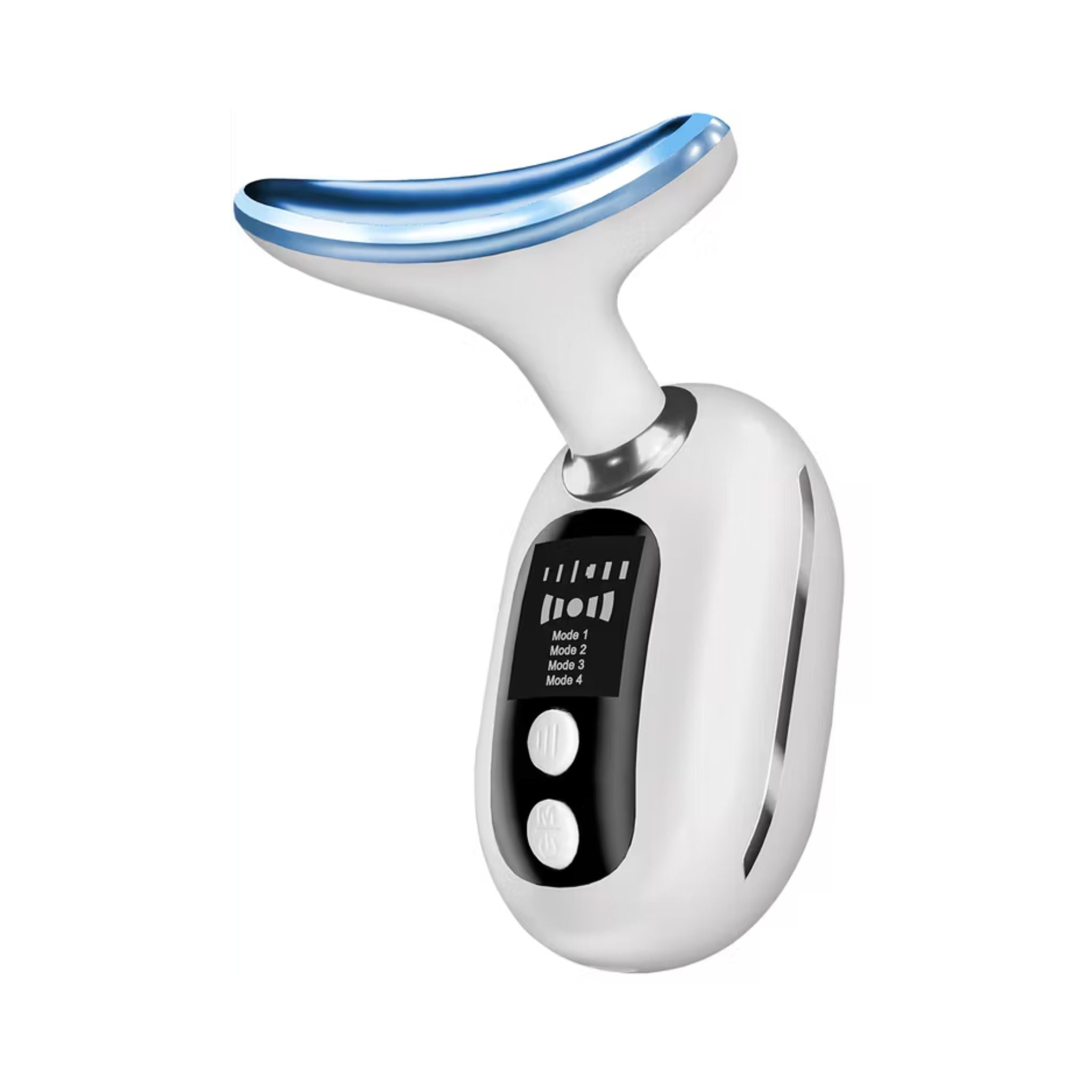 Porodo Lifestyle Face & Neck Light Therapy Massager with 4 Speed Levels, 5W Rated Power, Type-C Charging Interface, 3 Light Modes, Warm Massage Therapy, Skin Firming Vibration, Ion Deep Cleaning - White