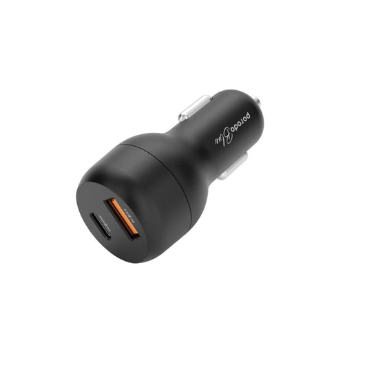 Porodo Blue Dual Port Car Charger QC3.0 18W + PD 20W - Black