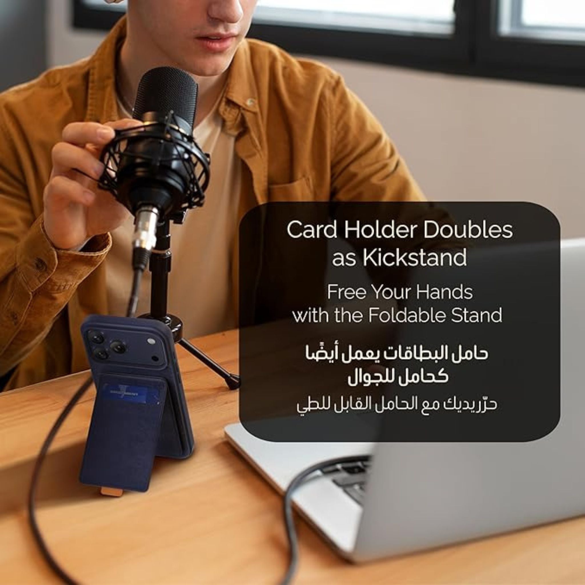 Green Lion Regal MagSafe Leather Case with Card Holder for iPhone 17 Pro Max, Anti-Fingerprint, Foldable Stand, Camera Protection, Comfortable Grip, Anti-Scratch, Shock Absorption - Orange