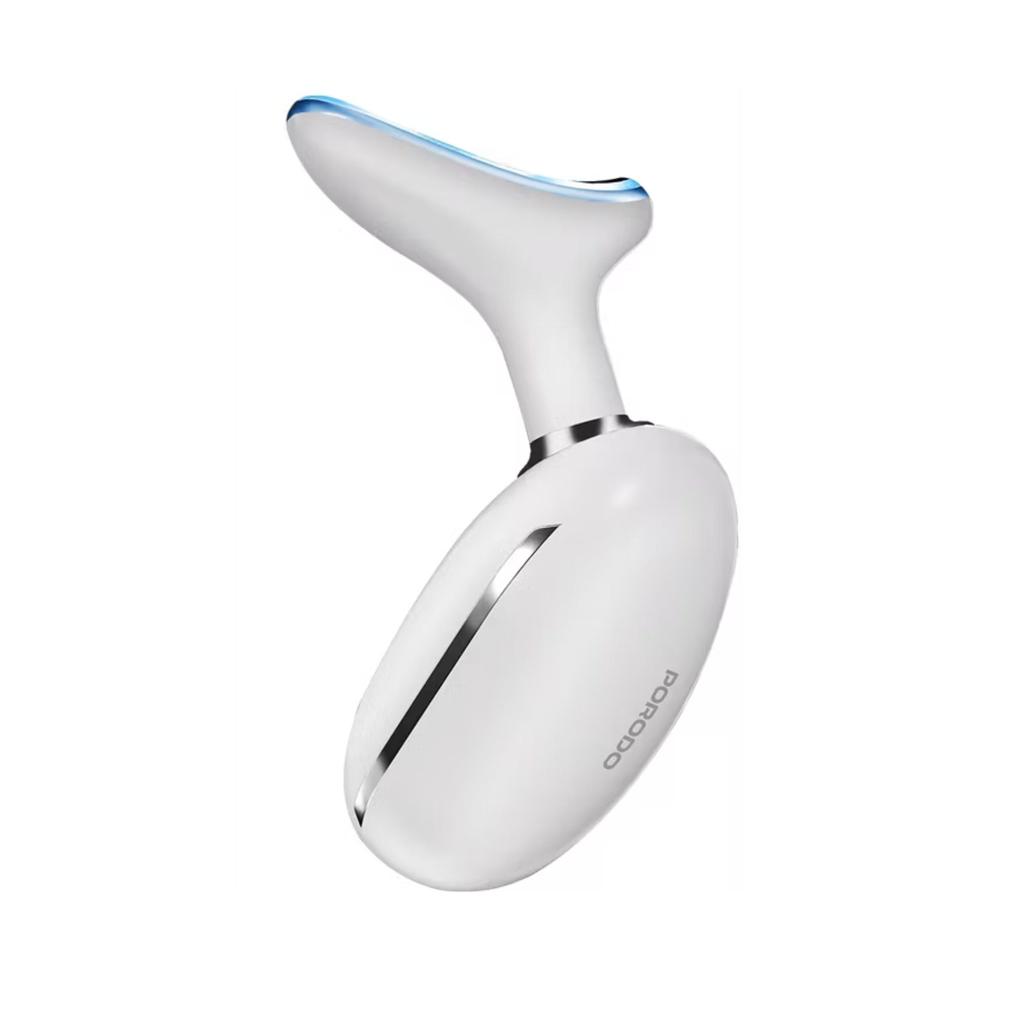 Porodo Lifestyle Face & Neck Light Therapy Massager with 4 Speed Levels, 5W Rated Power, Type-C Charging Interface, 3 Light Modes, Warm Massage Therapy, Skin Firming Vibration, Ion Deep Cleaning - White