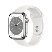 Smartwatch with a white band on a white background