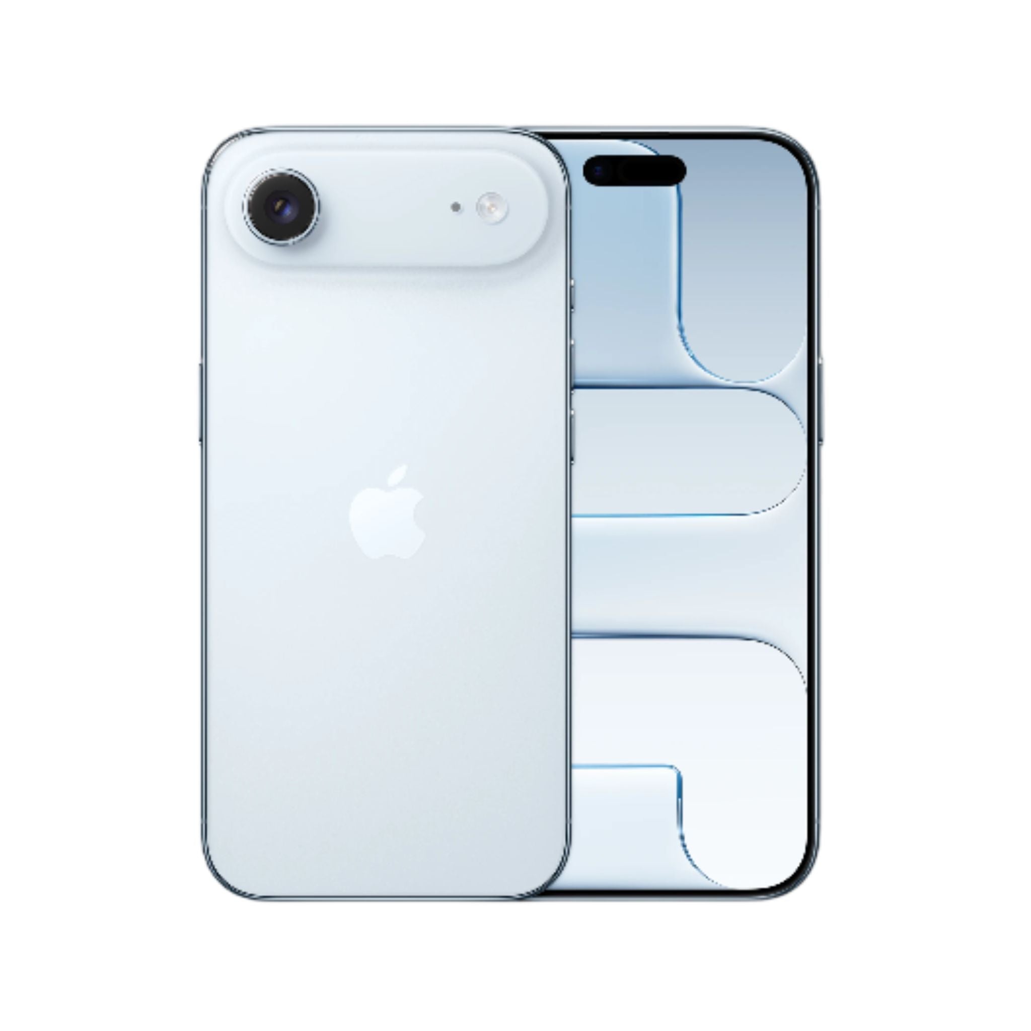 Smartphone with a white back and black front on a white background