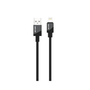 A black Green Lion brand USB-A to Lightning silicone cable, displayed against a plain background.