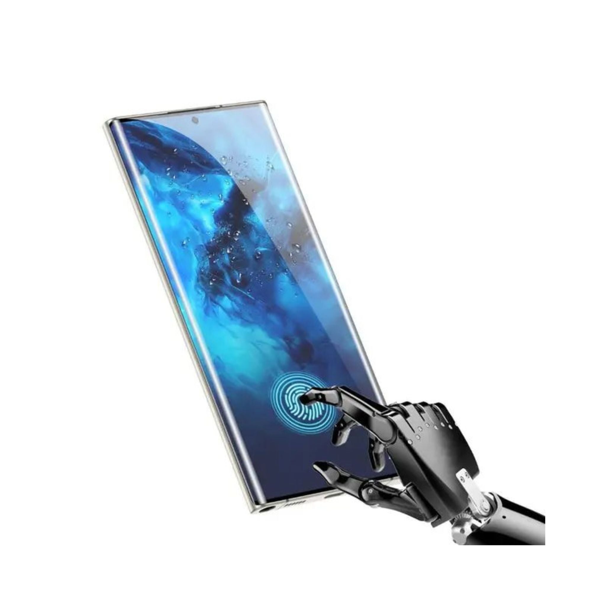 A clear tempered glass screen protector for Samsung S23 Ultra smartphone, displayed with a 3D edge design.