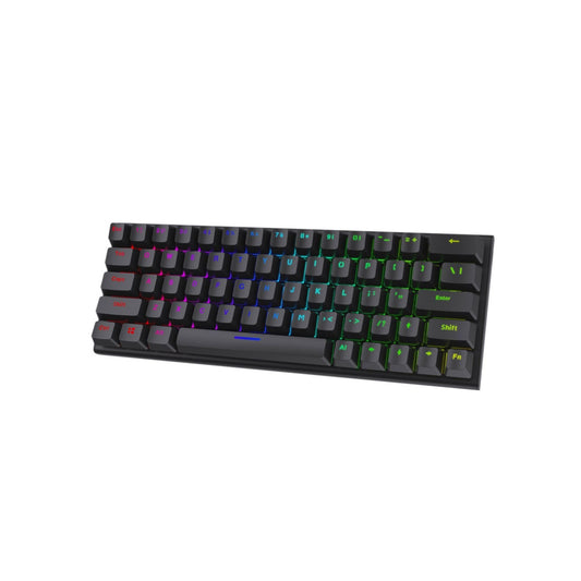 Porodo 64 Keys Suspension Mechanical keyboard with budding keycaps-Black