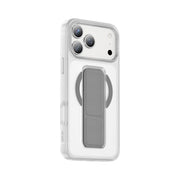 Green Lion Grip 360° MagSafe Case for iPhone 17 Pro, Up to 3500gs Force Impact Resistance, Foldable Stand, Strong Magnets, Drop Protection, Anti-Scratch, Leather Grip Strap, Camera Protection, Horizontal & Vertical Features - Silver Titanium