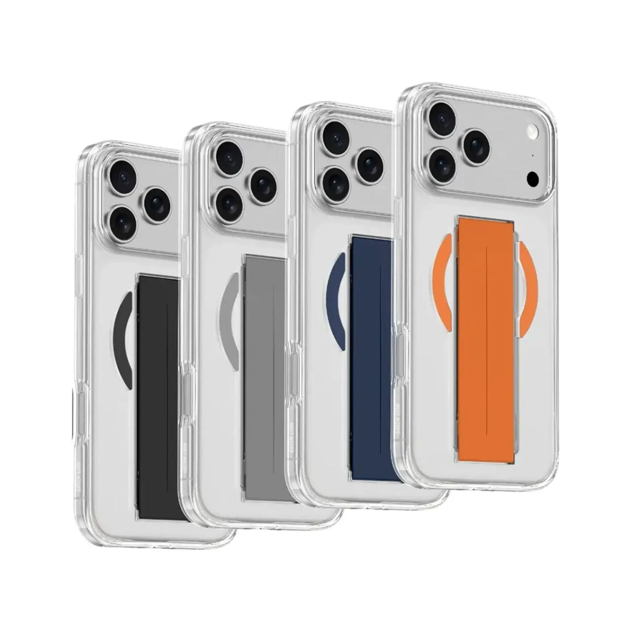 Green Lion Grip 360° MagSafe Case for iPhone 17 Pro, Up to 3500gs Force Impact Resistance, Foldable Stand, Strong Magnets, Drop Protection, Anti-Scratch, Leather Grip Strap, Camera Protection, Horizontal & Vertical Features - Silver Titanium