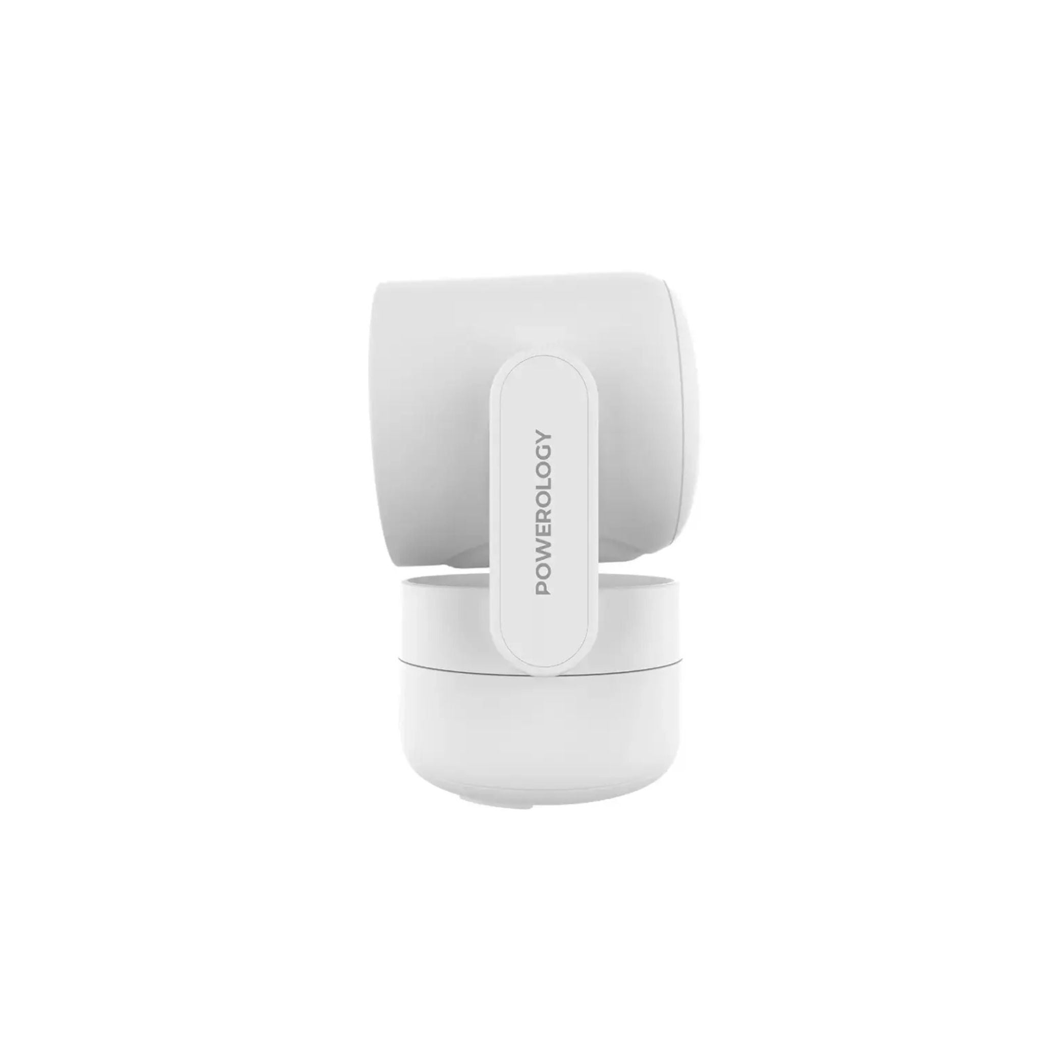 Powerology Indoor PTZ Smart Camera with AI Advanced Motion Detection, 4MP Resolution, Two-Way Audio, One-Touch Video Calling, Up to 10m Infrared Night Vision, 180° Tilt Range, 355° Pan Range, Type-C Input Port, 2.4GHz Wi-Fi, Cloud & Local Storage - White