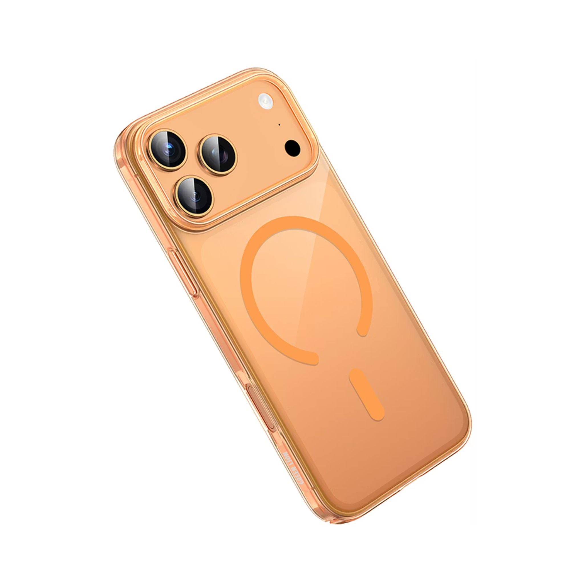Green Lion MagSafe Delgado Case for iPhone 17 Pro Max, Ultra Drop Protection, Camera Protection, Ultra HD Clarity, Anti-Fingerprint, Anti Scratch, Slim Fit - Orange Titanium