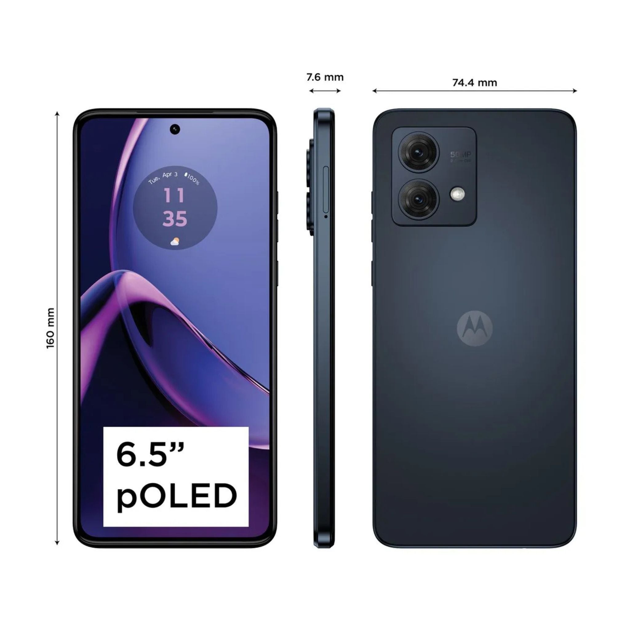 Motorola Moto G84 5G, Dual SIM 8GB RAM 256GB ROM- International Version- Midnight Blue