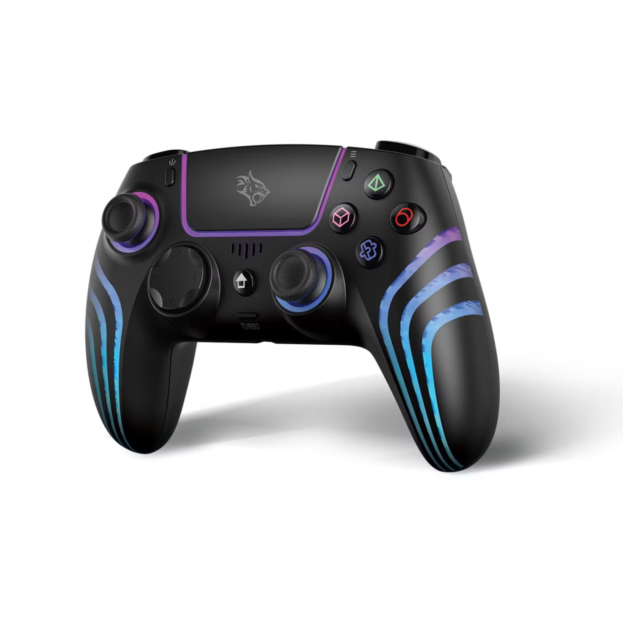 Porodo Gaming ShadowX Wireless Controller – Bluetooth 5.3, For Android / iOS / PC / PS5, RGB Adjustable Brightness, Built-in Speaker, Turbo Mode, USB-C Charging-Black