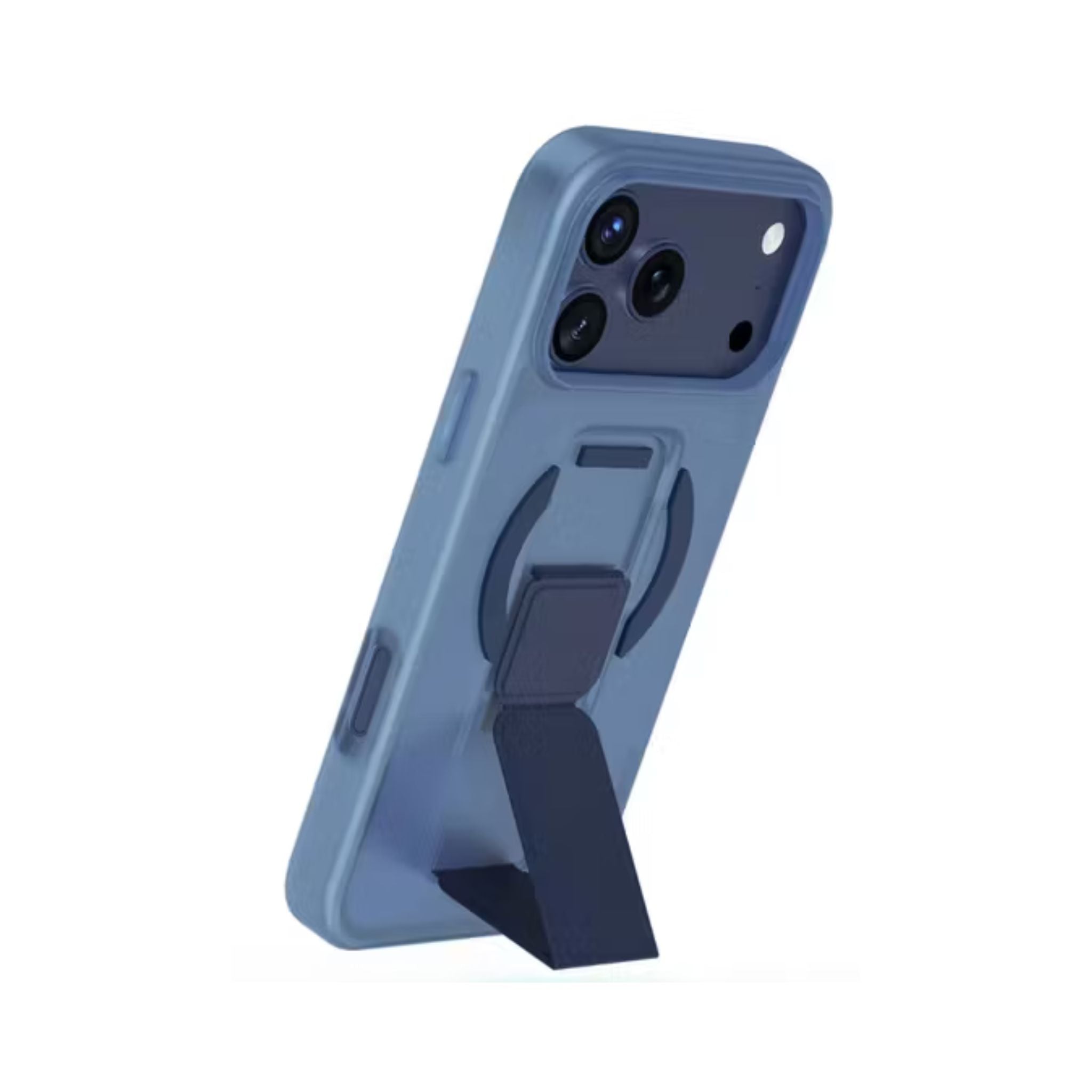 Green Lion Grip 360° MagSafe Case for iPhone 17 Pro, Up to 3500gs Force Impact Resistance, Foldable Stand, Strong Magnets, Drop Protection, Anti-Scratch, Leather Grip Strap, Camera Protection, Horizontal & Vertical Features - Blue Titanium
