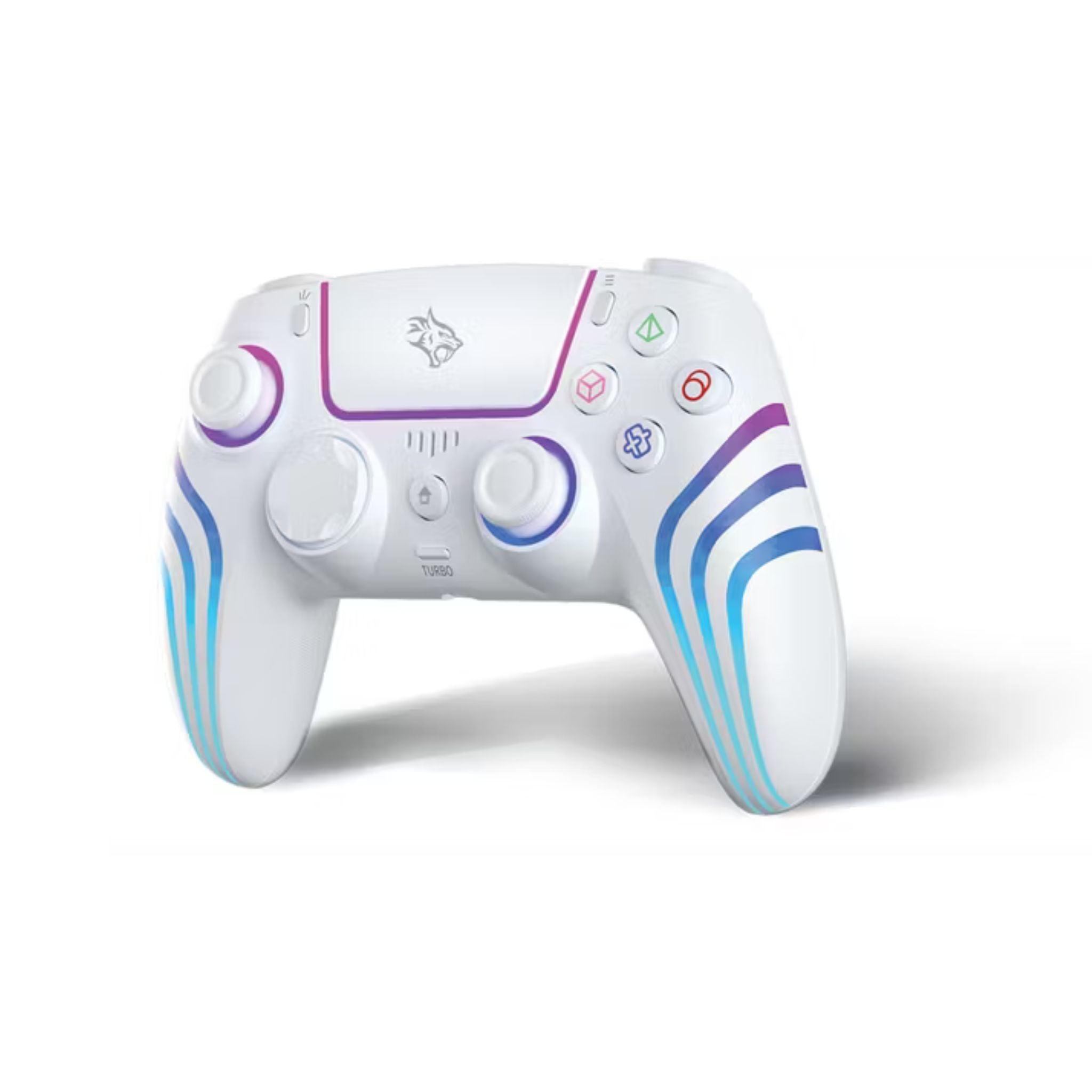 Porodo Gaming ShadowX Wireless Controller – Bluetooth 5.3, For Android / iOS / PC / PS5, RGB Adjustable Brightness, Built-in Speaker, Turbo Mode, USB-C Charging-White