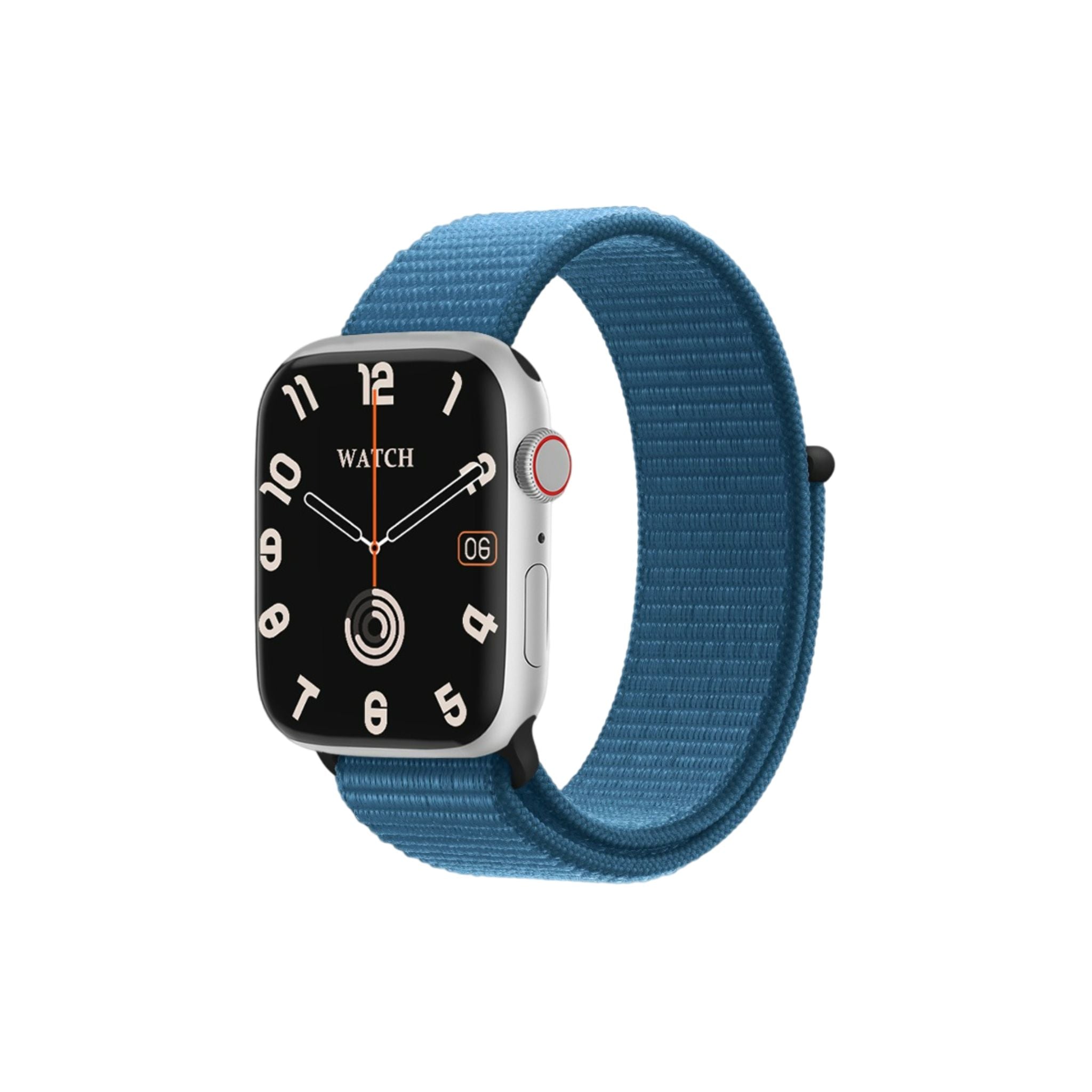 Active SE Smart Watch with Full Square Display, 250mAh Battery, Multiple NFC, Waterproof, Bluetooth Call, Heart Rate Tracker, Wireless Charging, Bedside Lamp Mode - Silver / Blue