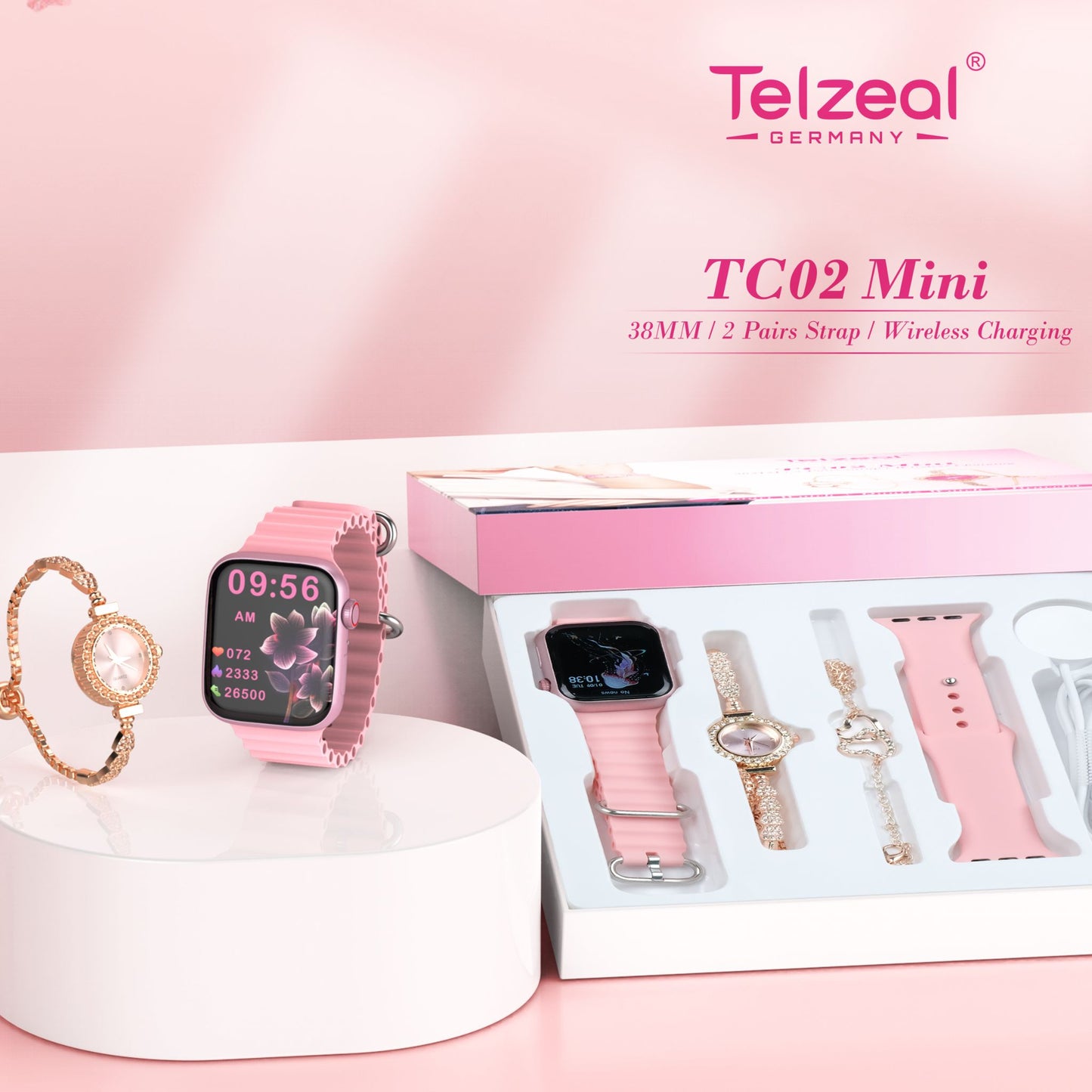 Premium Telzeal Pefect Mini TC02 mini 38mm Ladies Smart Watch