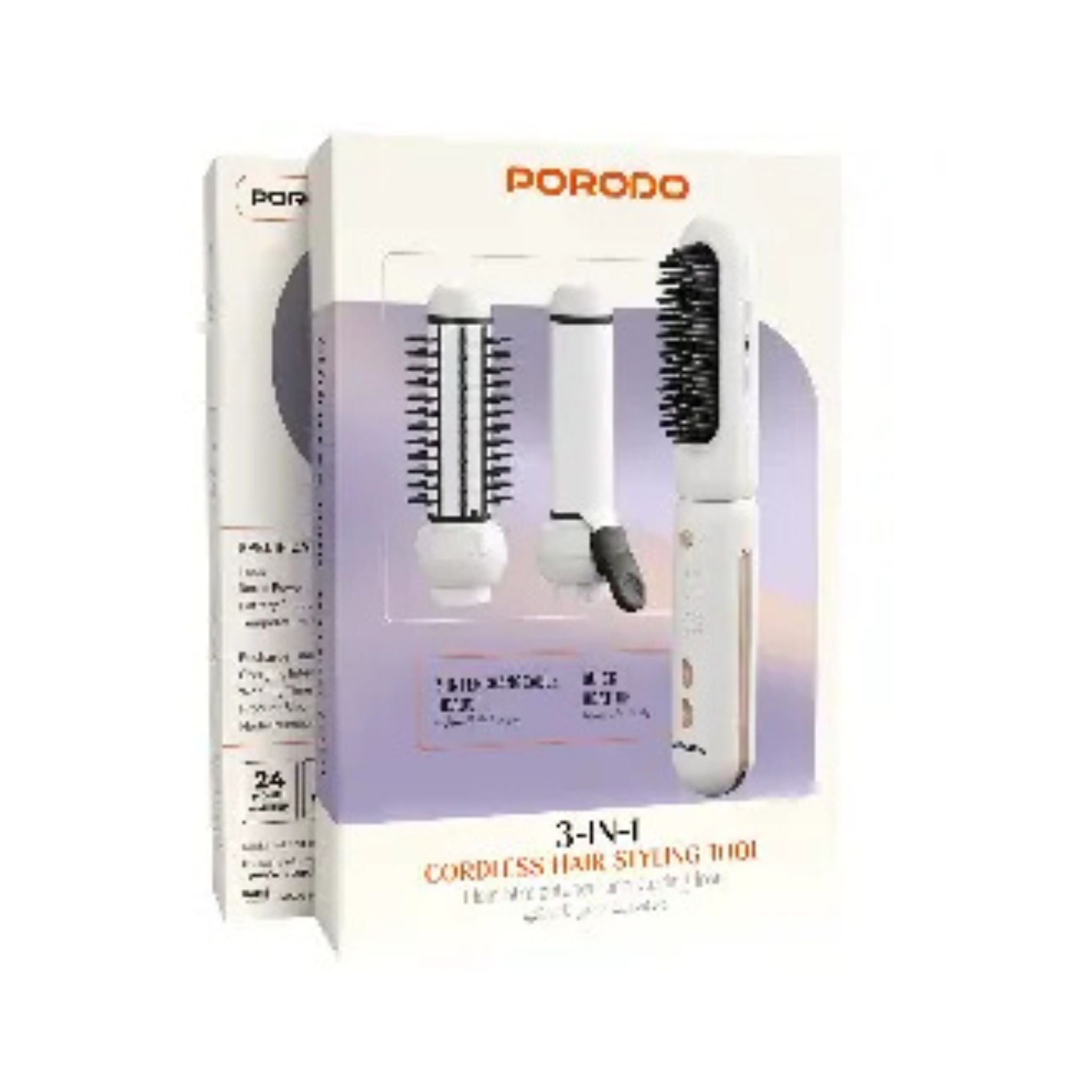 Porodo 3-In-1 Cordless Hair Styling Tool Hair Straightener & Curling Iron - White