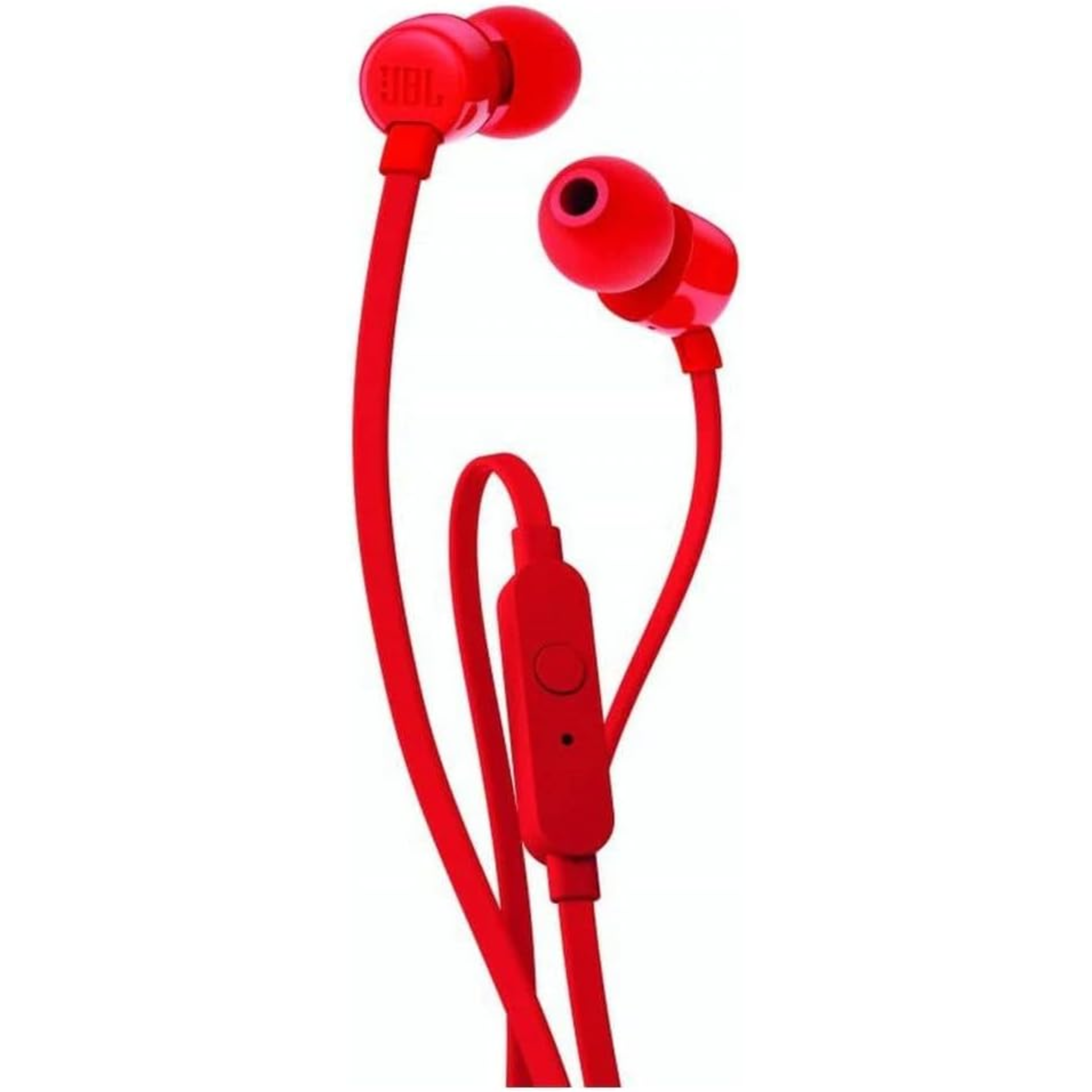 JBL T110 Wired Universal In-Ear Headphones, 6 Hours Battery Life, 2 Hours of Charging Time, Anti-Tangle Design - Red