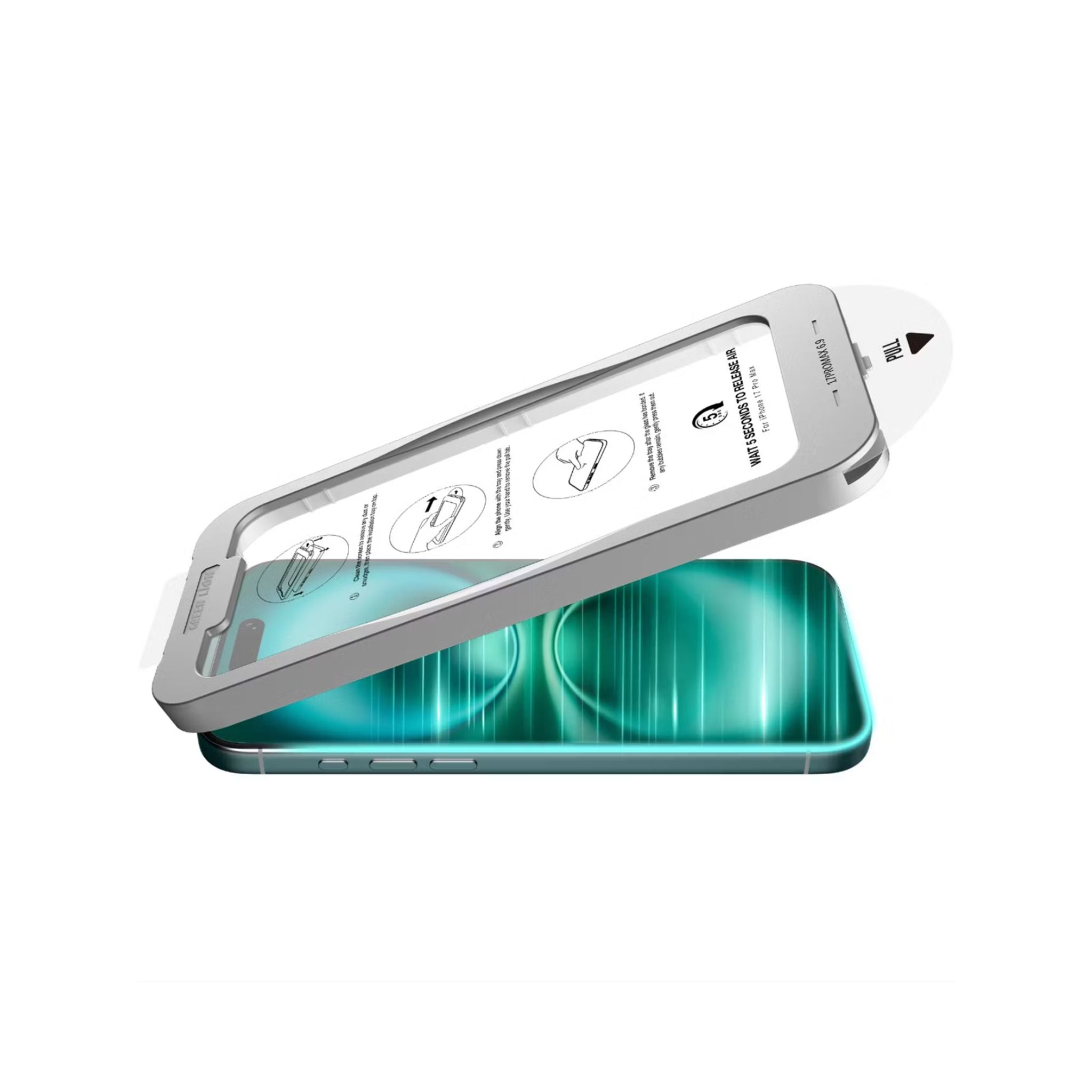 Green Lion Picasso 3D Glass for iPhone 17 Pro Max, Alignment Tray, HD Clear Glass, Anti-Fingerprint, 9H Hardness, Anti-Scratch, Bubble Free - Clear