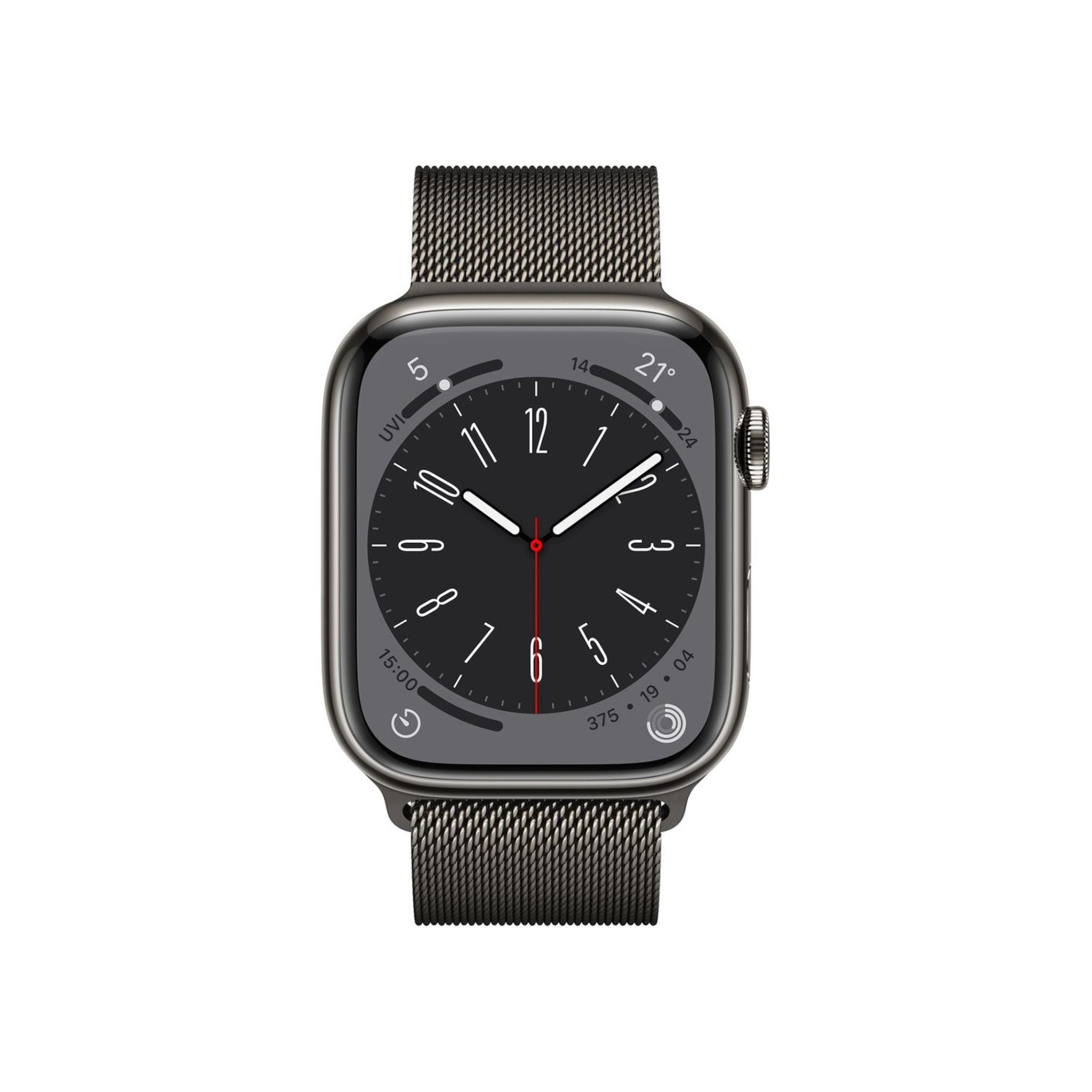 Apple Watch Series 8 (GPS+Cellular) 41mm Graphite Stainless Steel Case with Graphite Milanese Loop