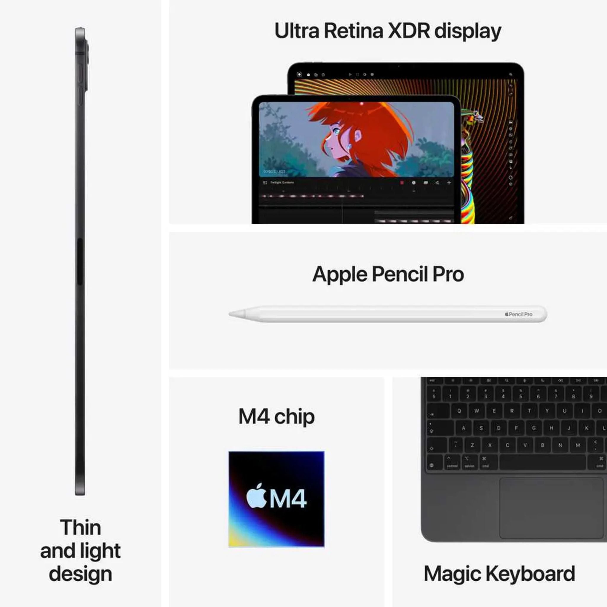 Apple 11-inch iPad Pro M4 (2024) Wi-Fi 256GB with standard glass – Silver - Middle East Version with FaceTime