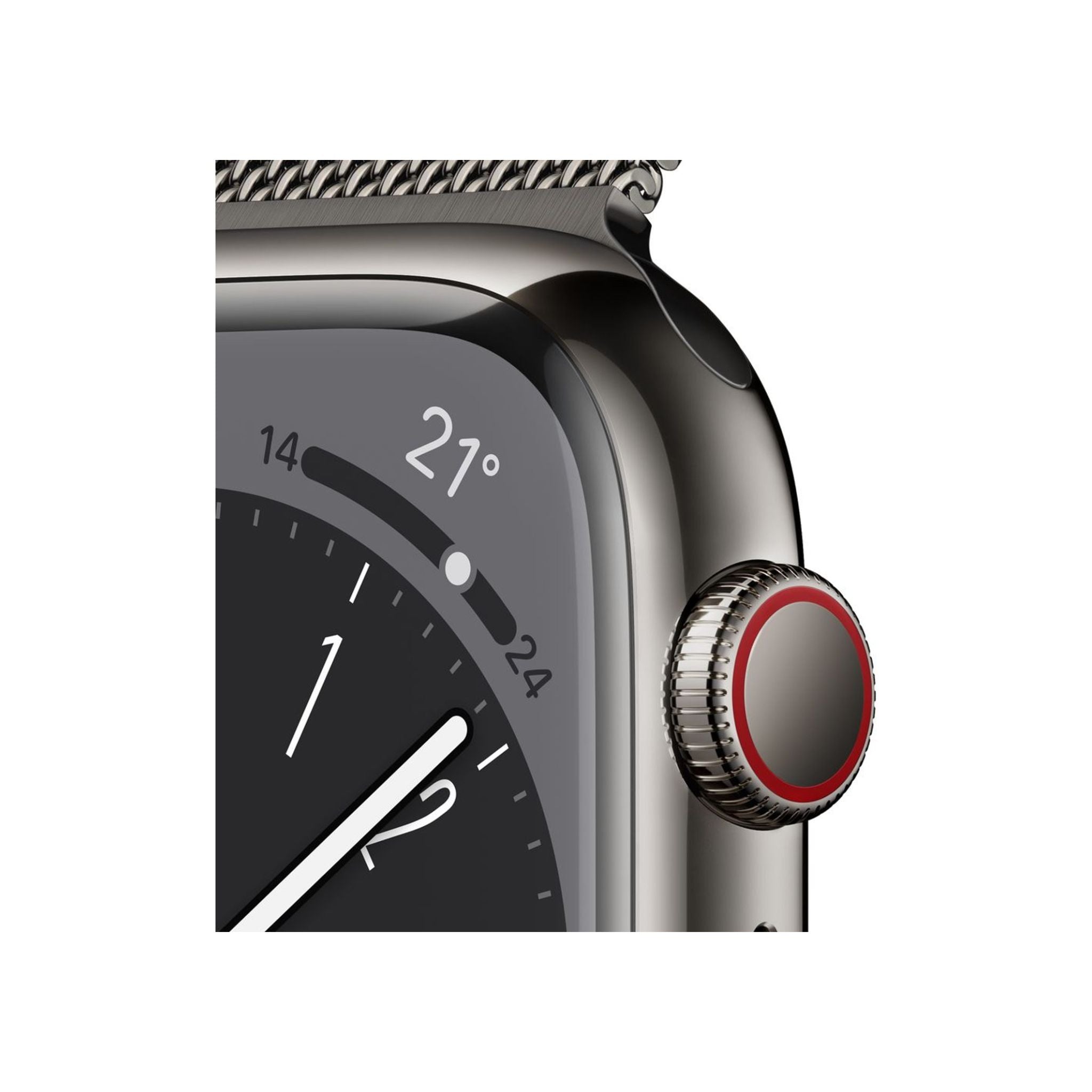 Apple Watch Series 8 (GPS+Cellular) 41mm Graphite Stainless Steel Case with Graphite Milanese Loop