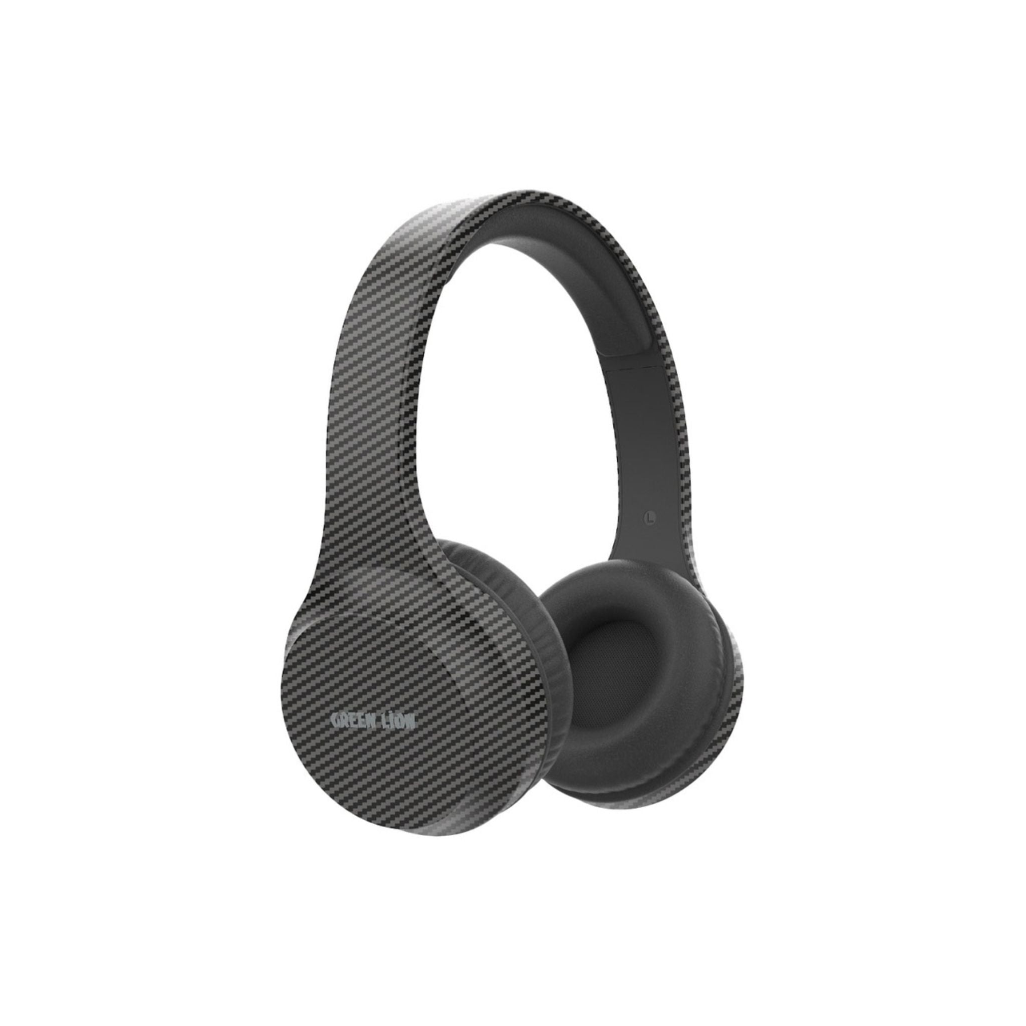 Green Lion Carbon Beat Headphones, 5.3 Bluetooth Version , 25 Hours of Playing time, 10 m Maximum Range, Input Microphone, AUX Support - Black