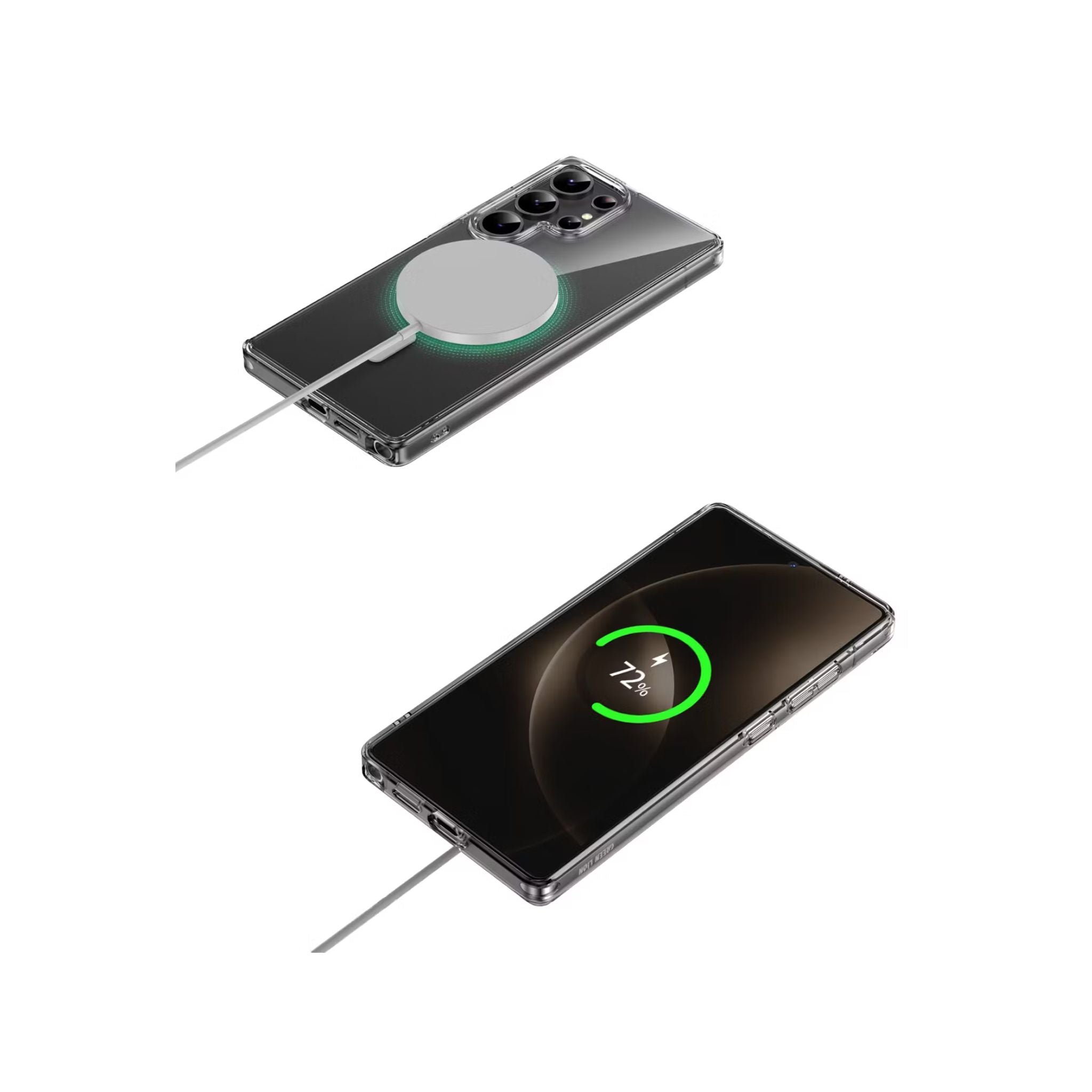 Green Lion MagSafe Crystal Clear Case for Samsung Galaxy S25 Ultra with PC Hybrid Technology, Comfortable Grip, Drop Protection, Strong Magnets, Anti Scratch Lip - Clear