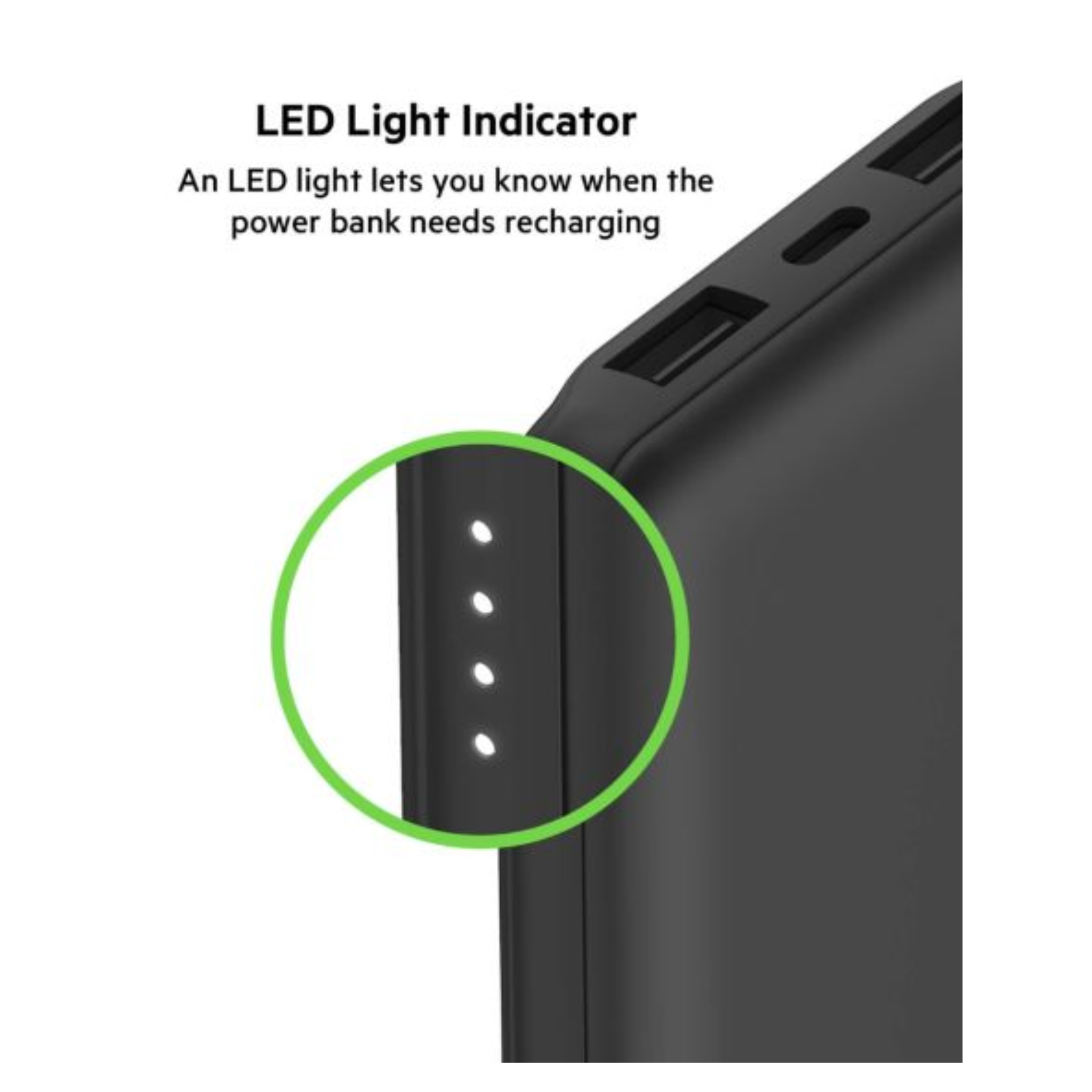 Belkin Pocket Power 10,000 Mah Power Bank 2 Usb A And 1 Usb C Ports - Black